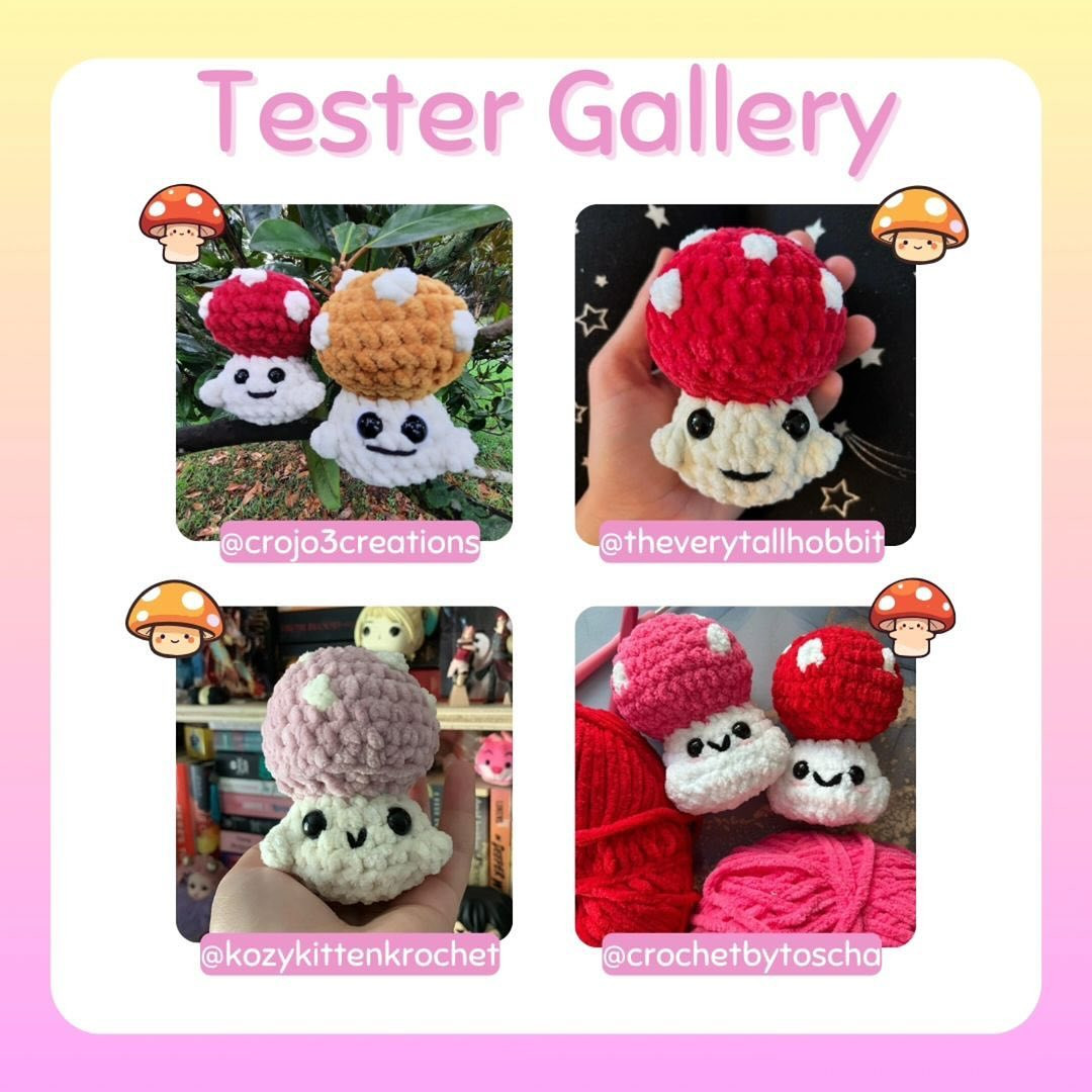 Free Crochet Pattern: No-Sew Mini Mushrooms