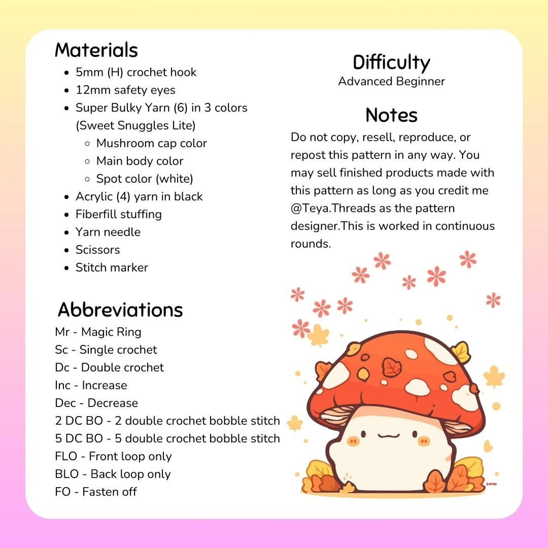 Free Crochet Pattern: No-Sew Mini Mushrooms