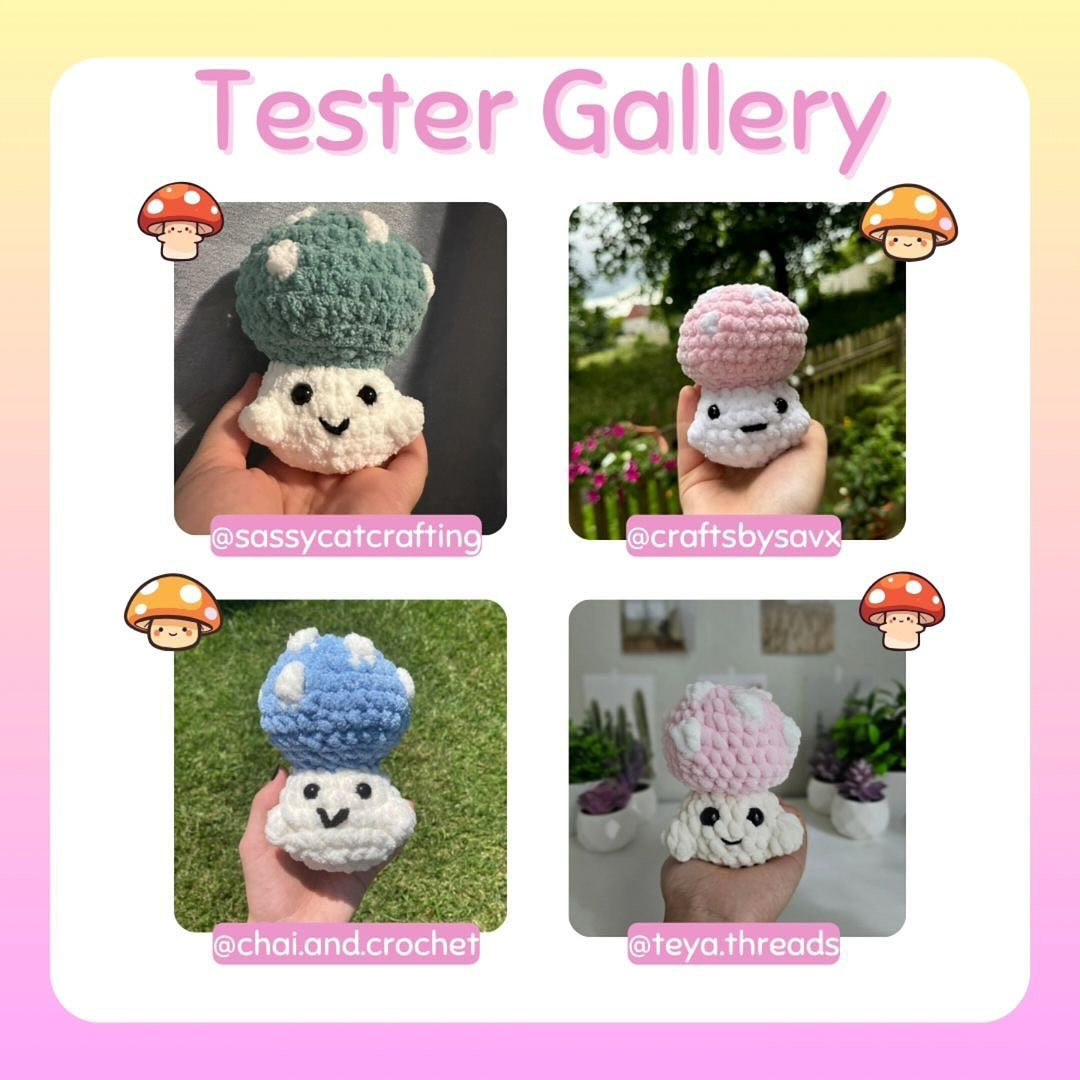 Free Crochet Pattern: No-Sew Mini Mushrooms