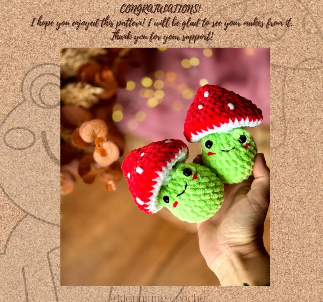 Free Crochet Pattern: No-Sew Mushroom Frog Amigurumi