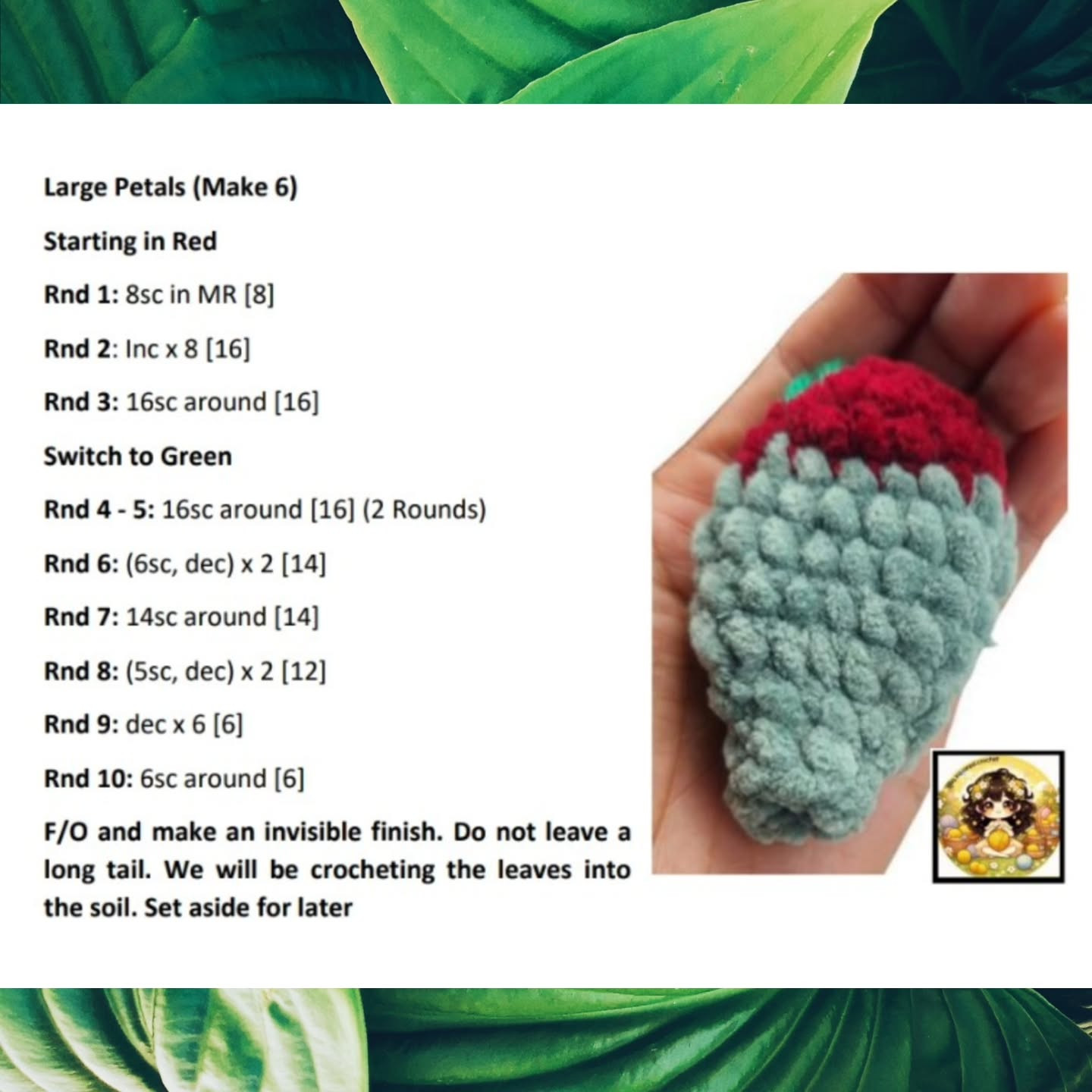 Free Crochet Pattern: No-Sew Piper Paddle Plant