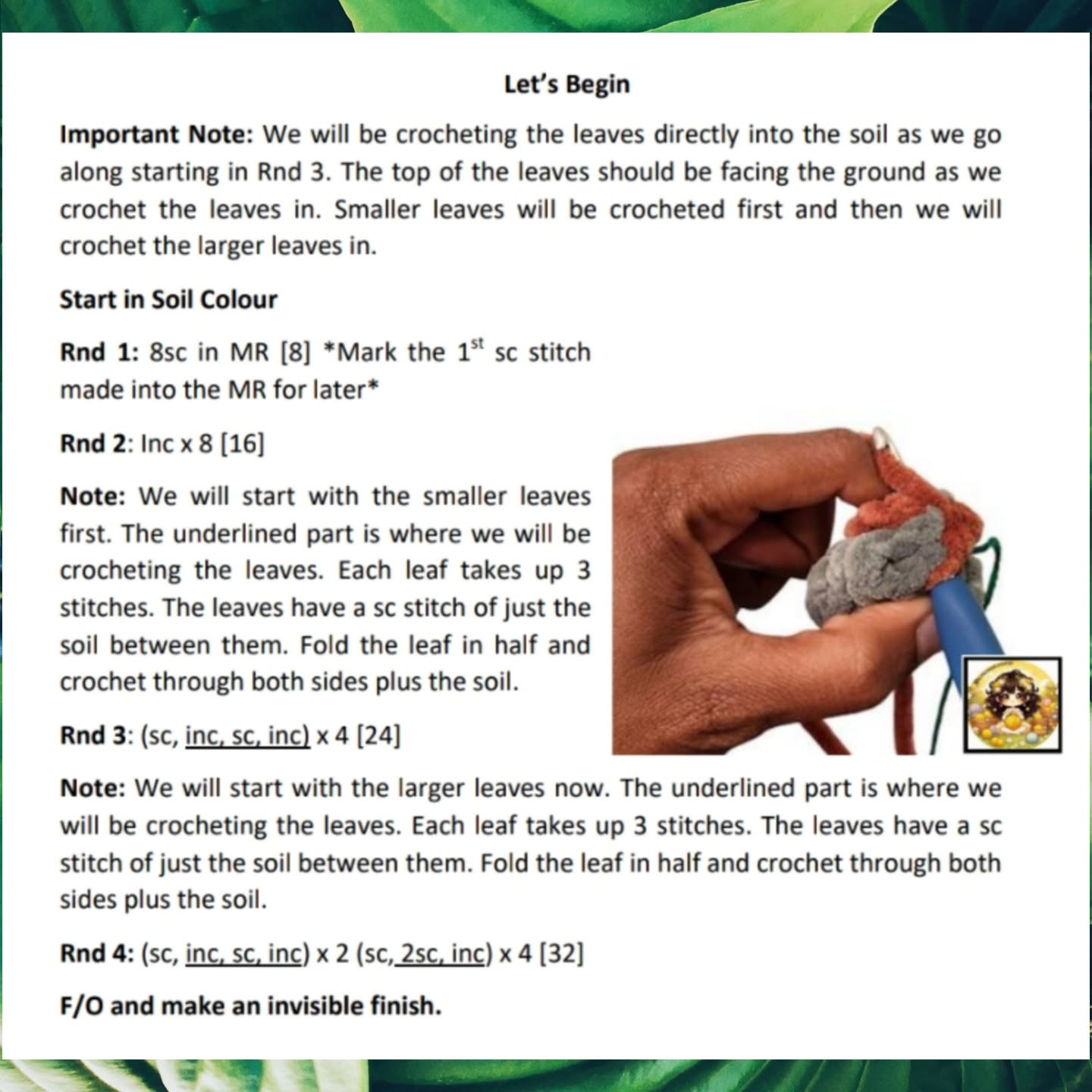 Free Crochet Pattern: No-Sew Piper Paddle Plant