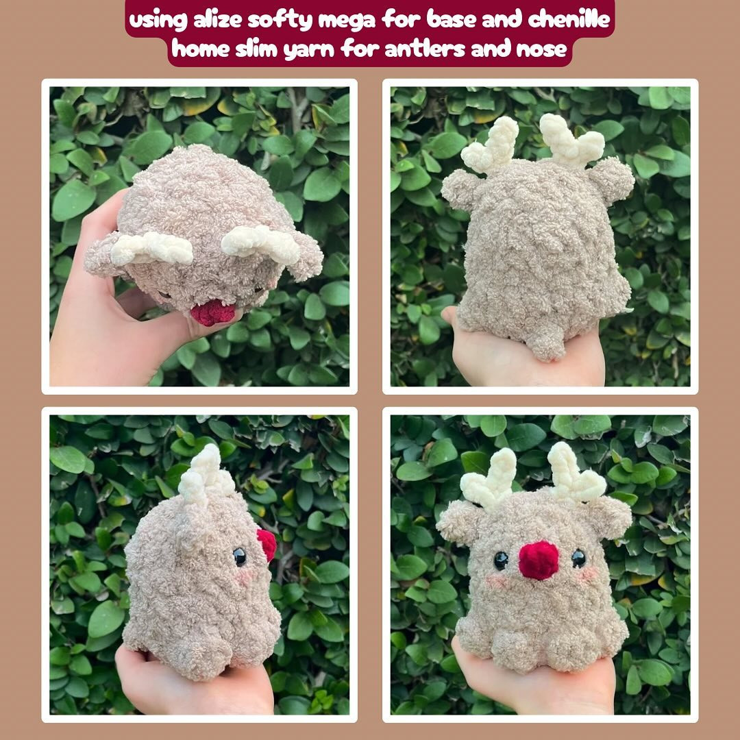 Free Crochet Pattern: No-Sew Reindeer Amigurumi