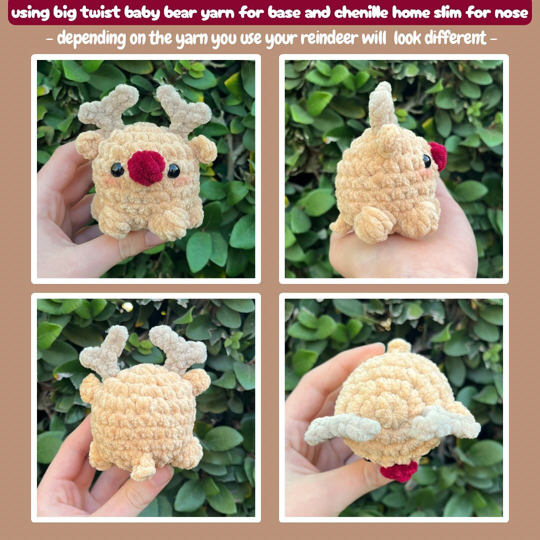 Free Crochet Pattern: No-Sew Reindeer Amigurumi