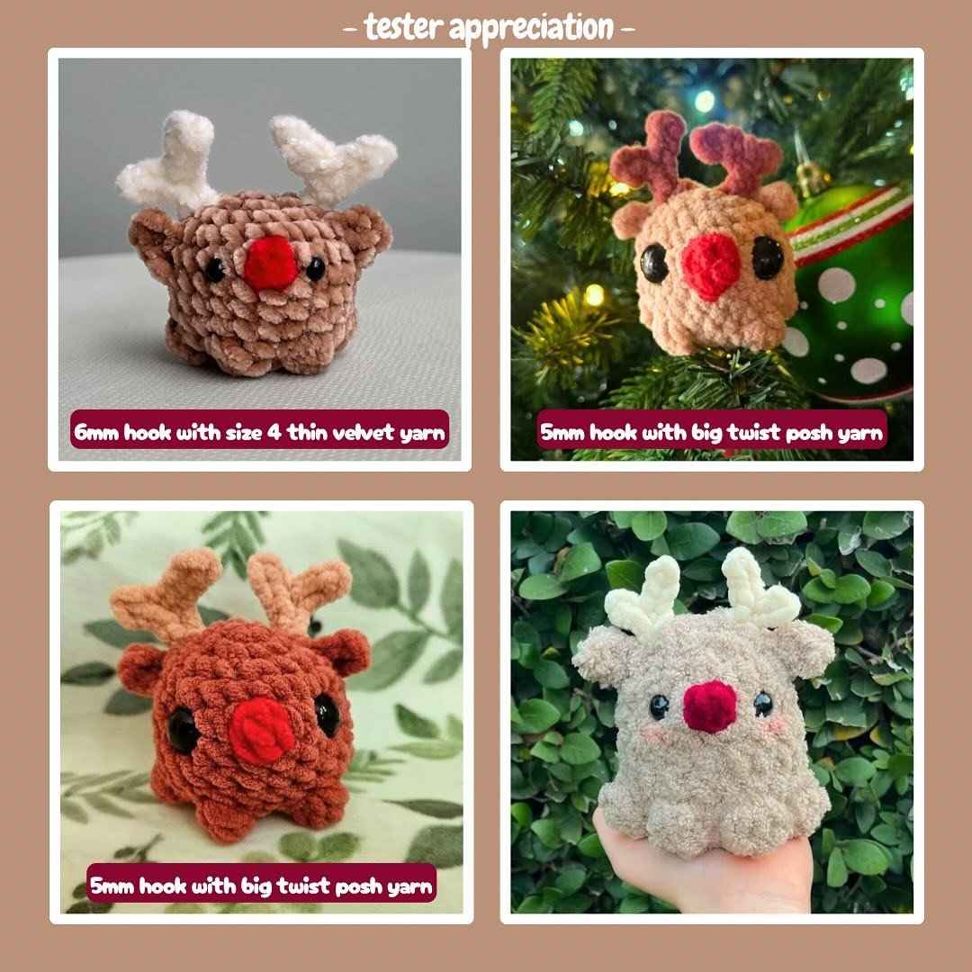 Free Crochet Pattern: No-Sew Reindeer Amigurumi