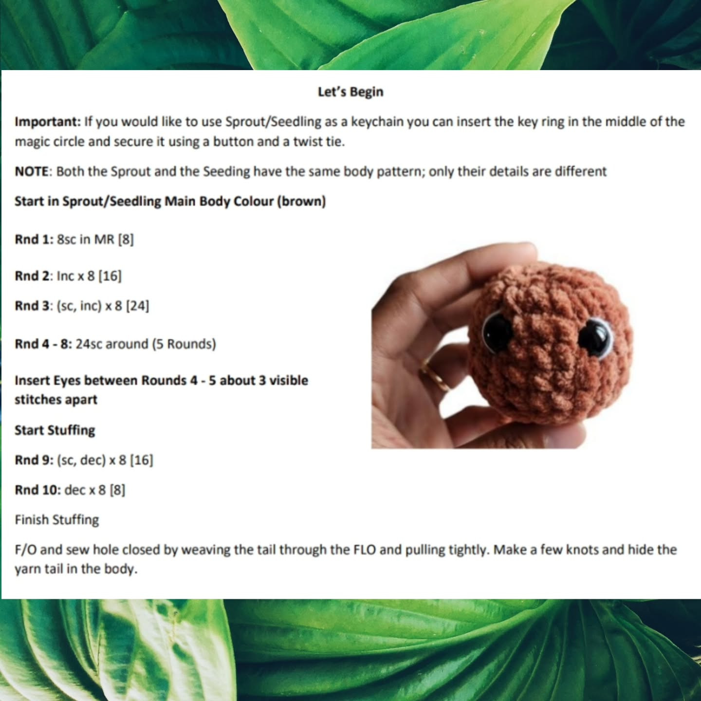Free Crochet Pattern: No-Sew Sprout & Seedling Amigurumi