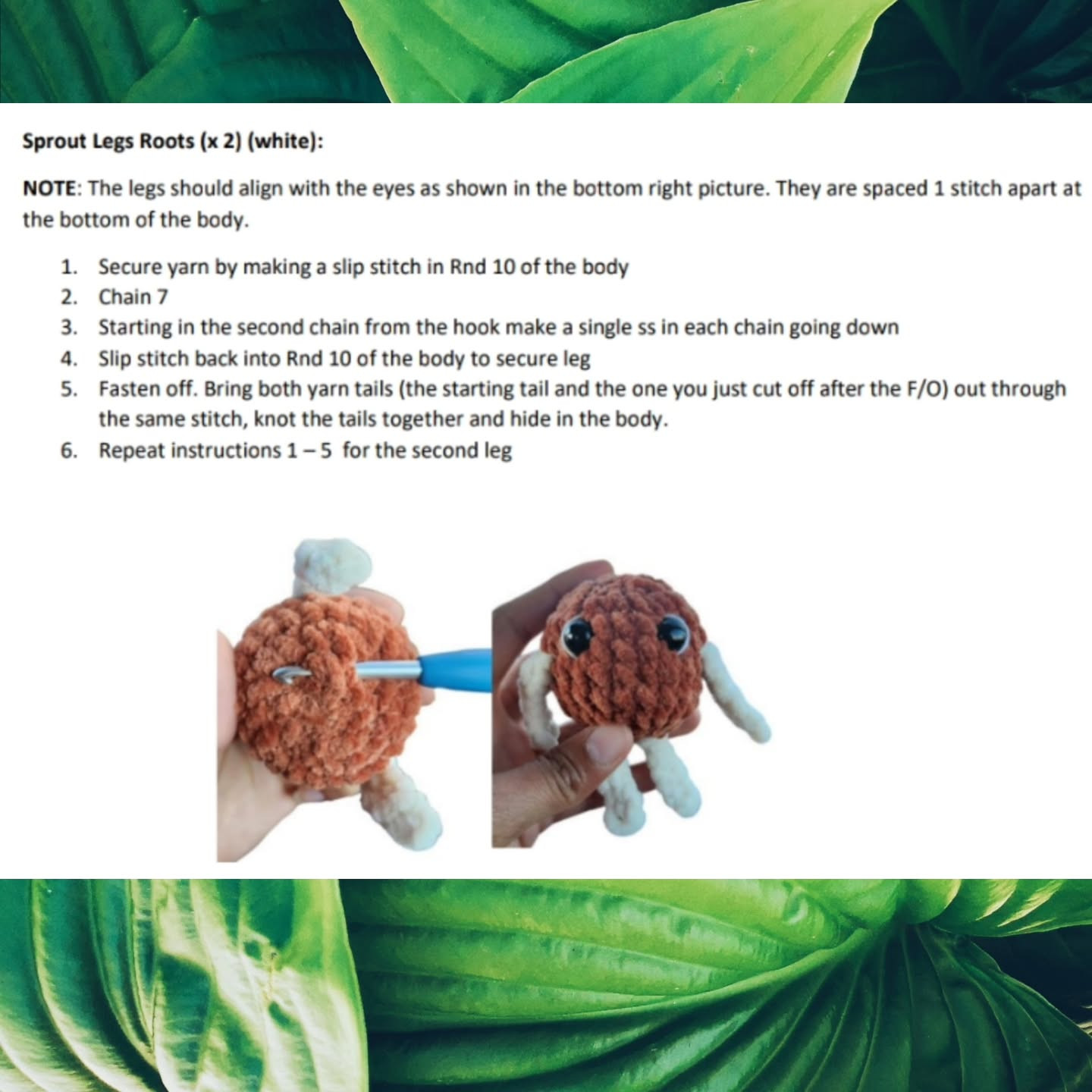 Free Crochet Pattern: No-Sew Sprout & Seedling Amigurumi