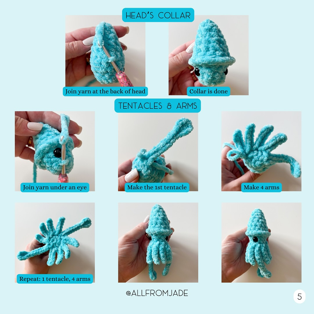 Free Crochet Pattern: No-Sew Squishy Squid Amigurumi