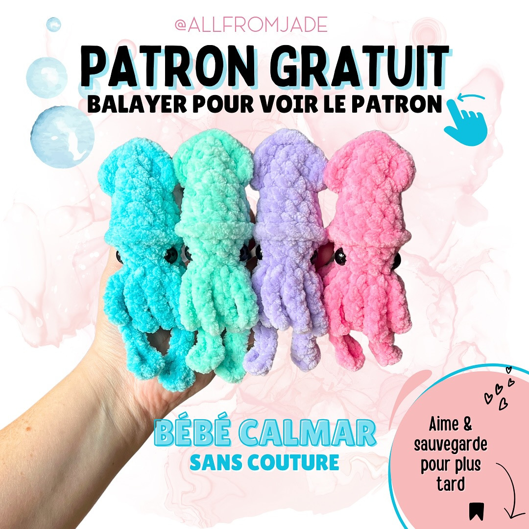 Free Crochet Pattern: No-Sew Squishy Squid Amigurumi