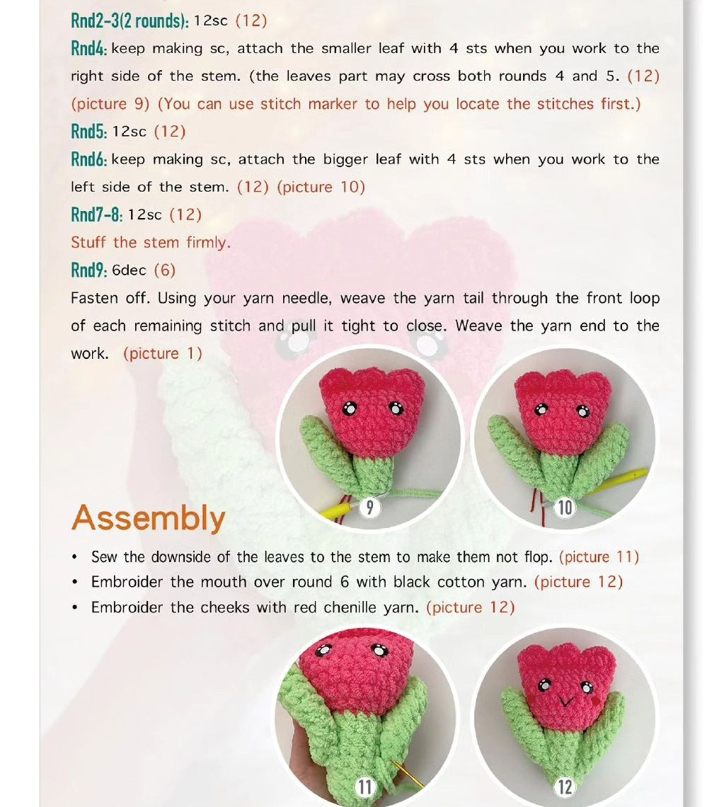 Free Crochet Pattern: No-Sew Tulip Blossom
