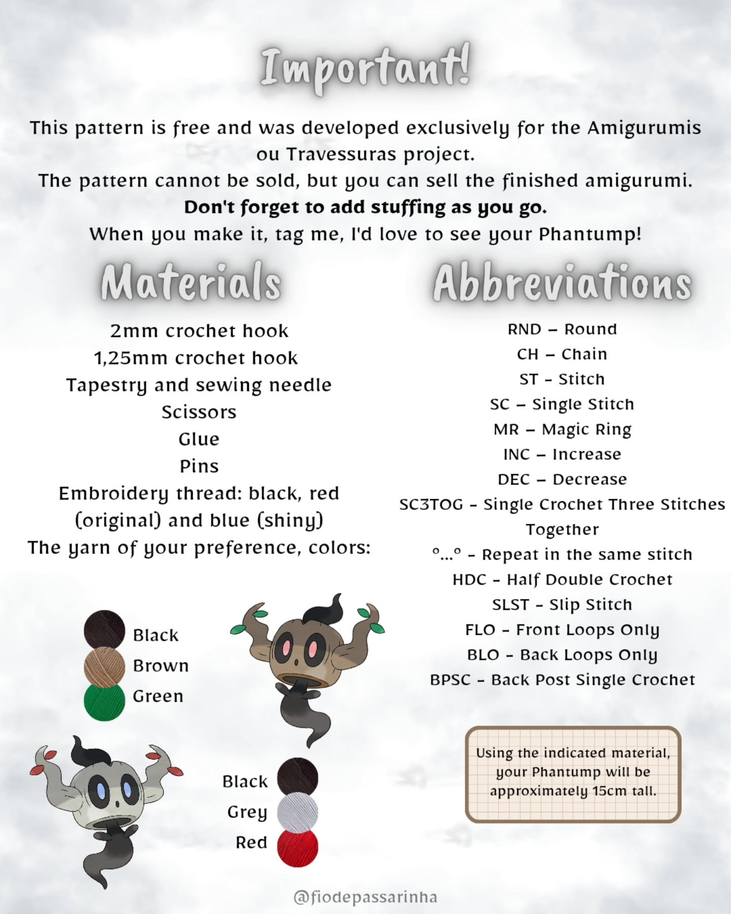 Free Crochet Pattern: Phantump Amigurumi