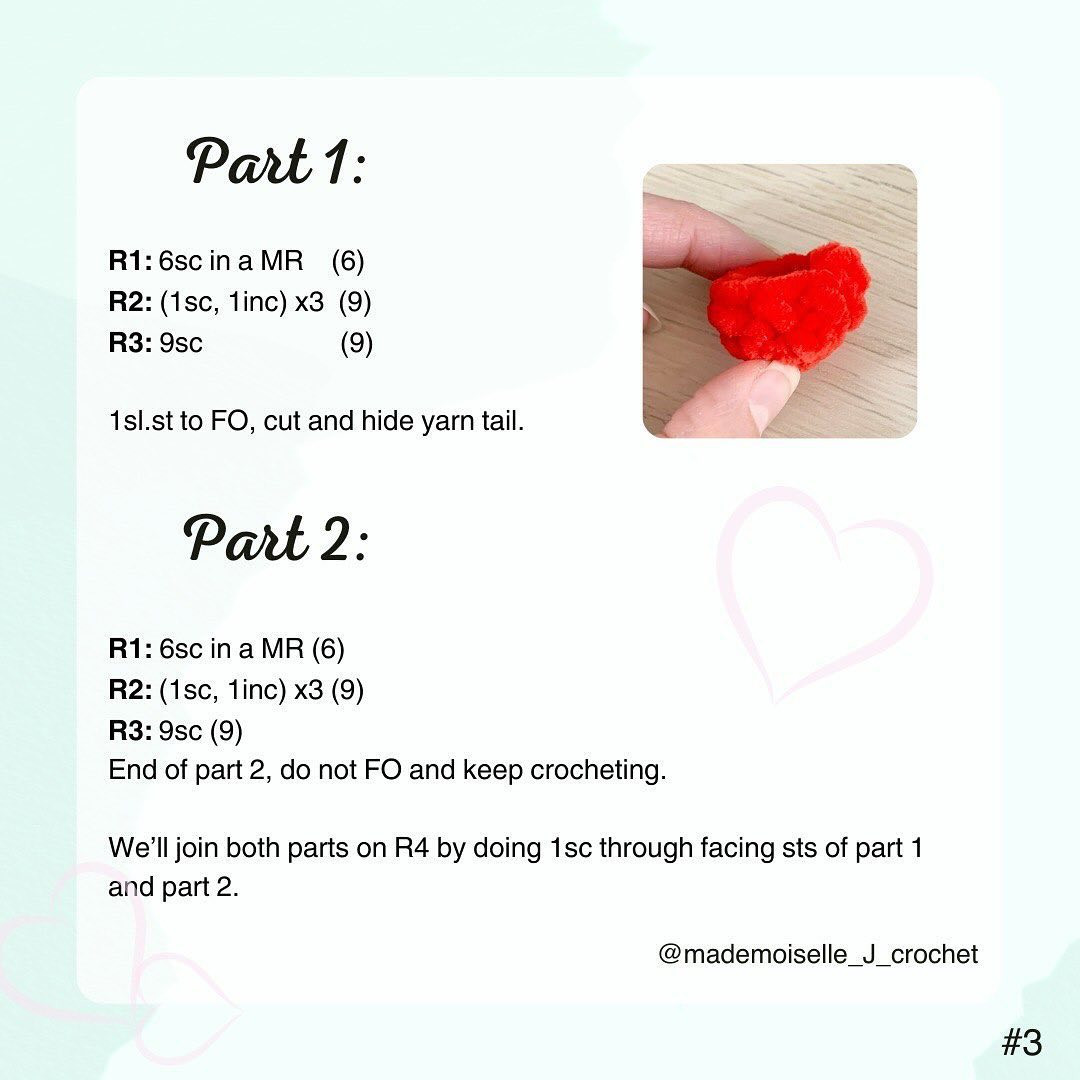 Free Crochet Pattern: Plush Heart Keychain