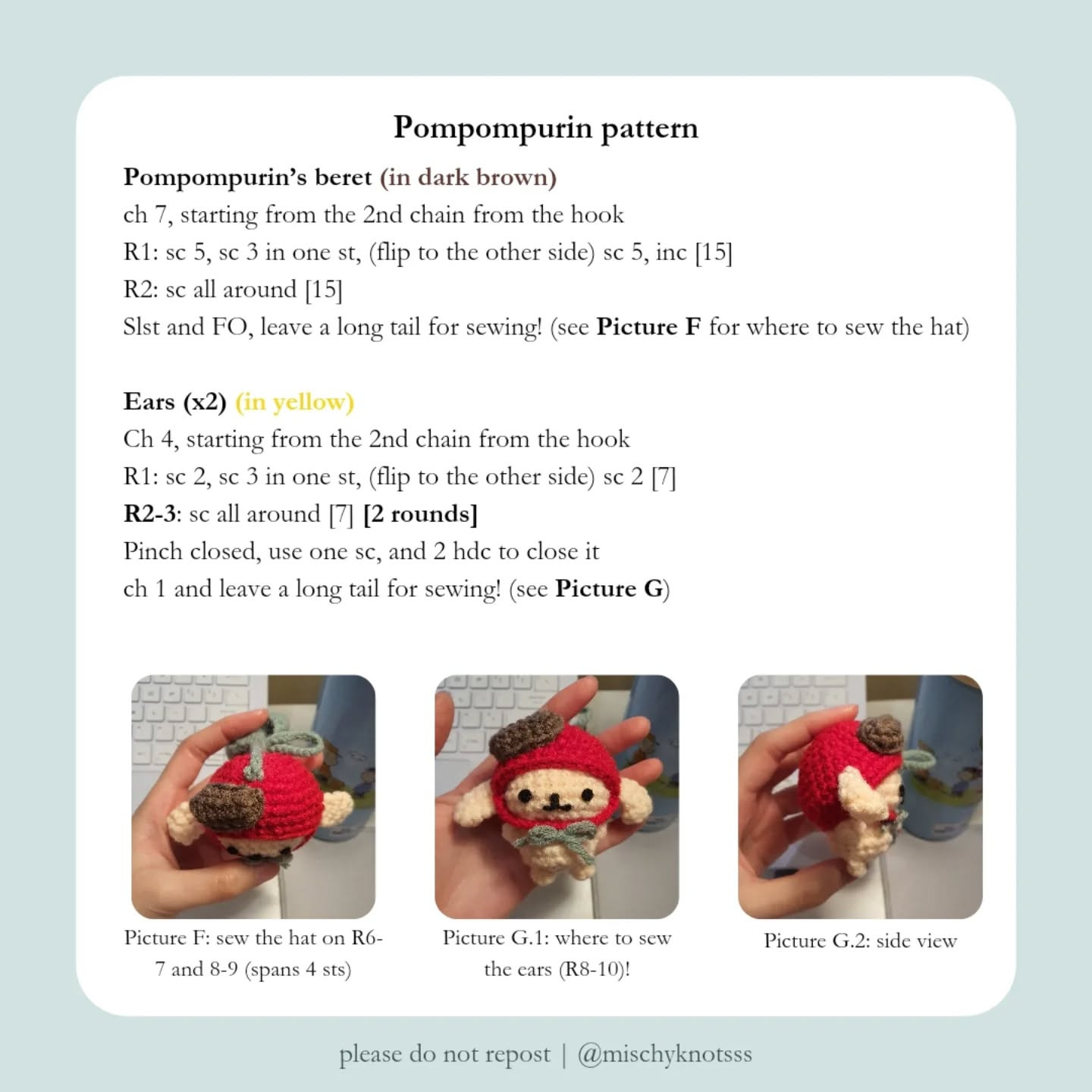 Free Crochet Pattern: Pompompurin & Muffin Cherry Amigurumi