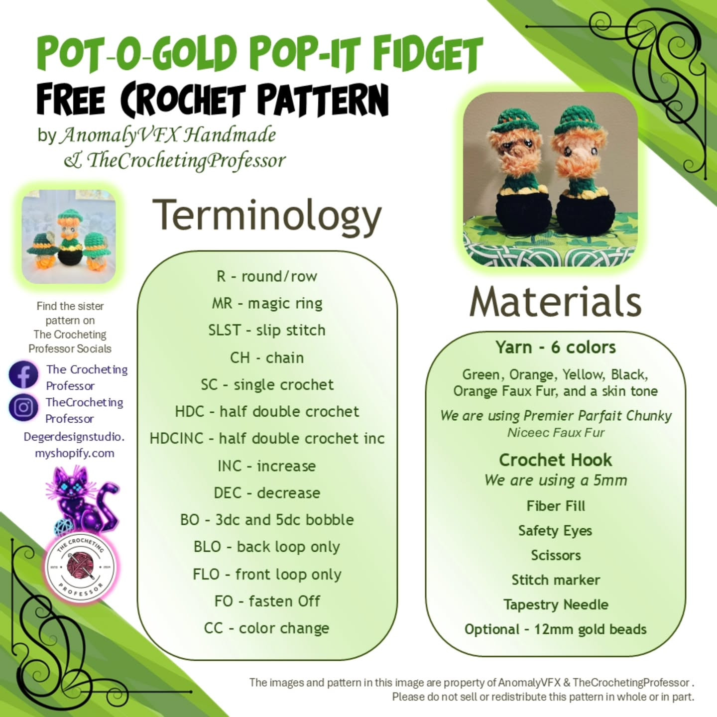 Free Crochet Pattern: Pot-o'-Gold Pop-it Fidgets