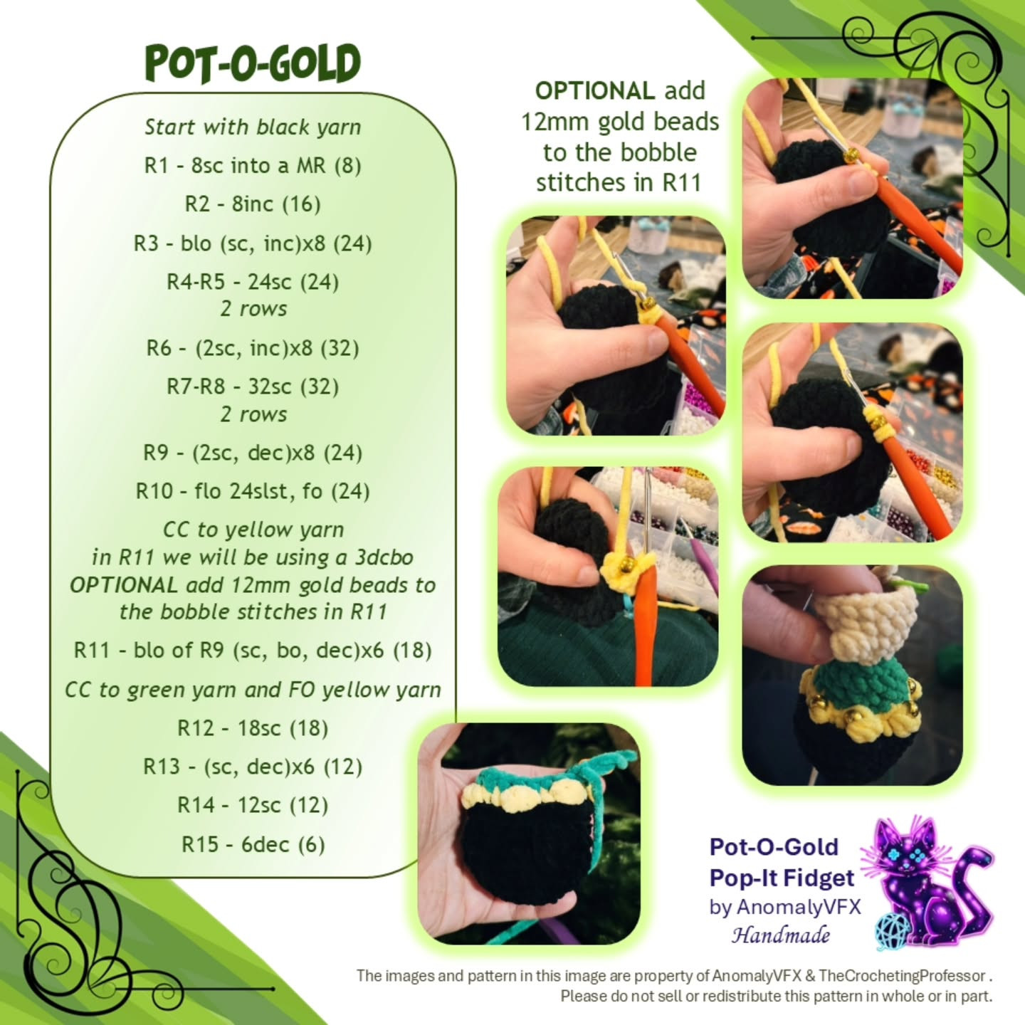 Free Crochet Pattern: Pot-o'-Gold Pop-it Fidgets