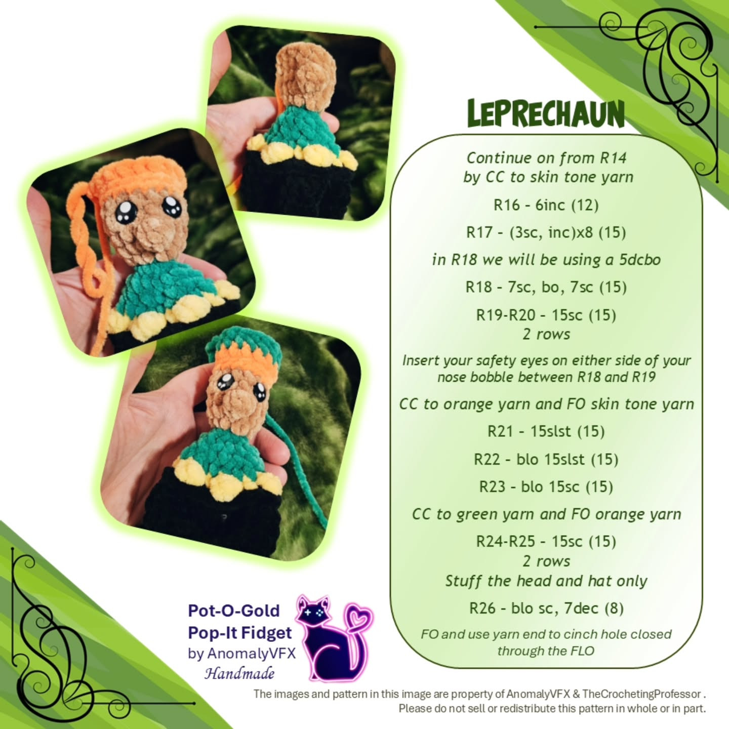 Free Crochet Pattern: Pot-o'-Gold Pop-it Fidgets