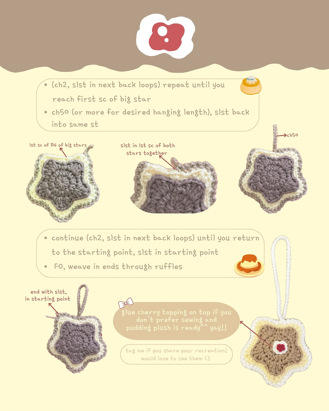 Free Crochet Pattern: Pudding Star Plush Pouch