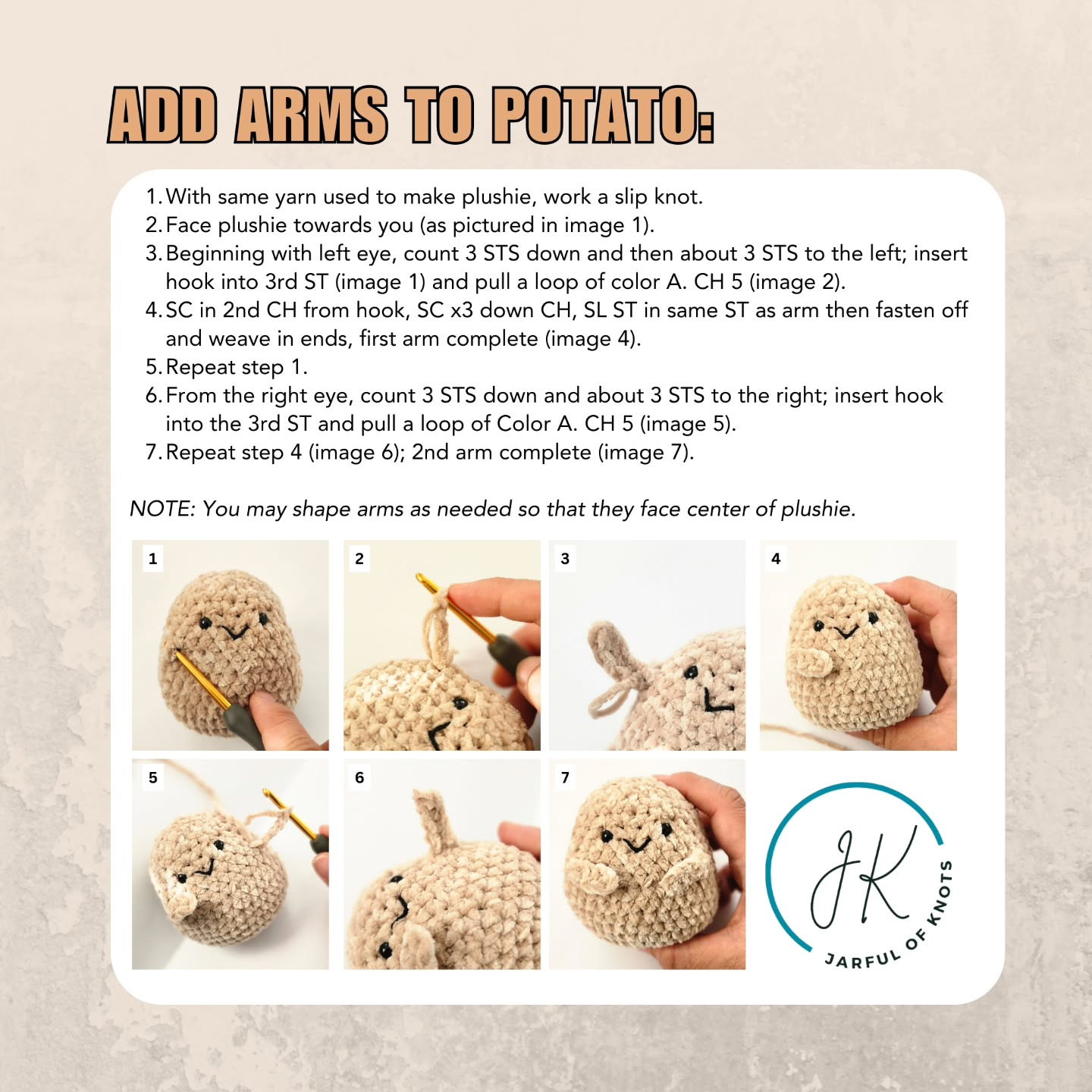 Free Crochet Pattern: Punny Potato Plushie with Heart