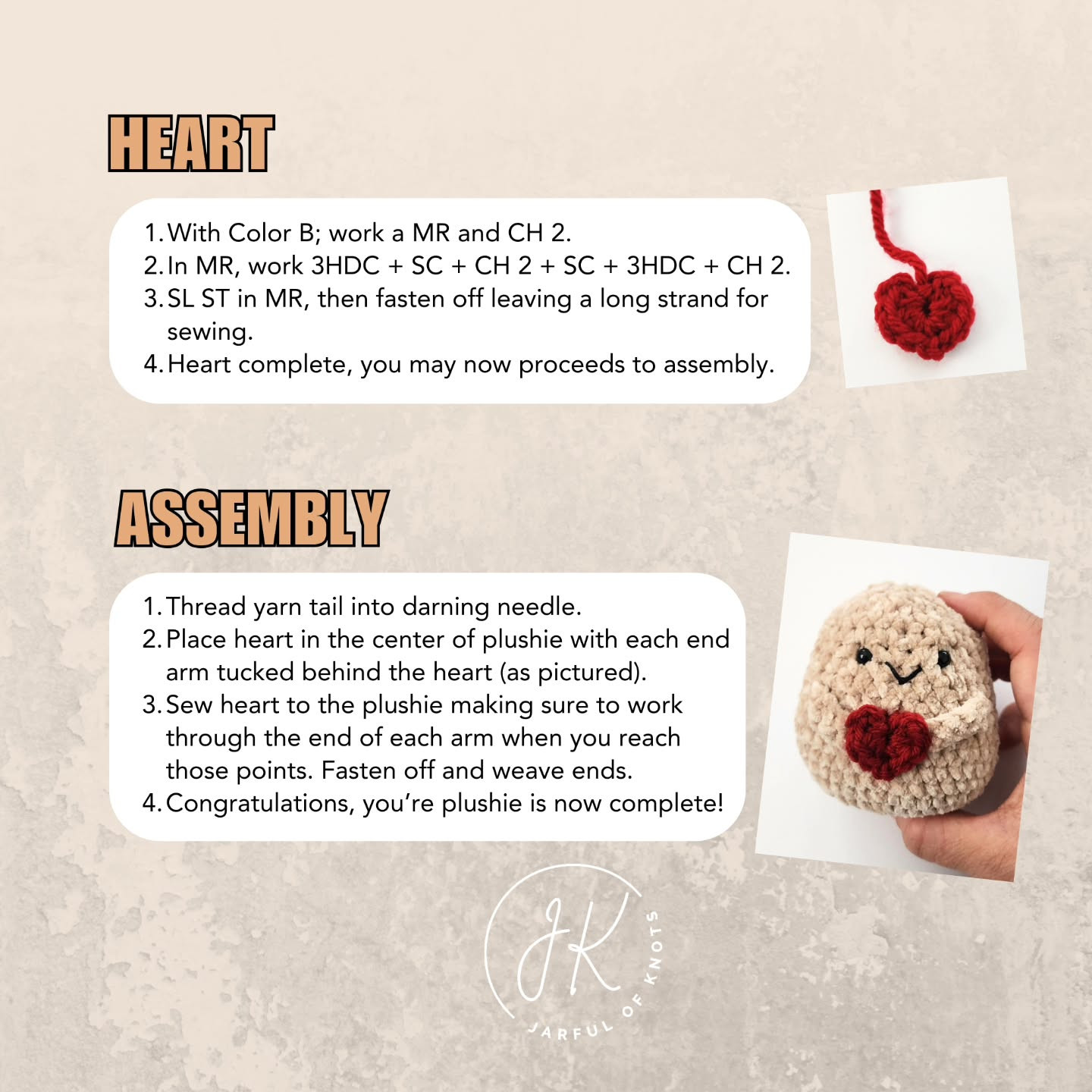 Free Crochet Pattern: Punny Potato Plushie with Heart