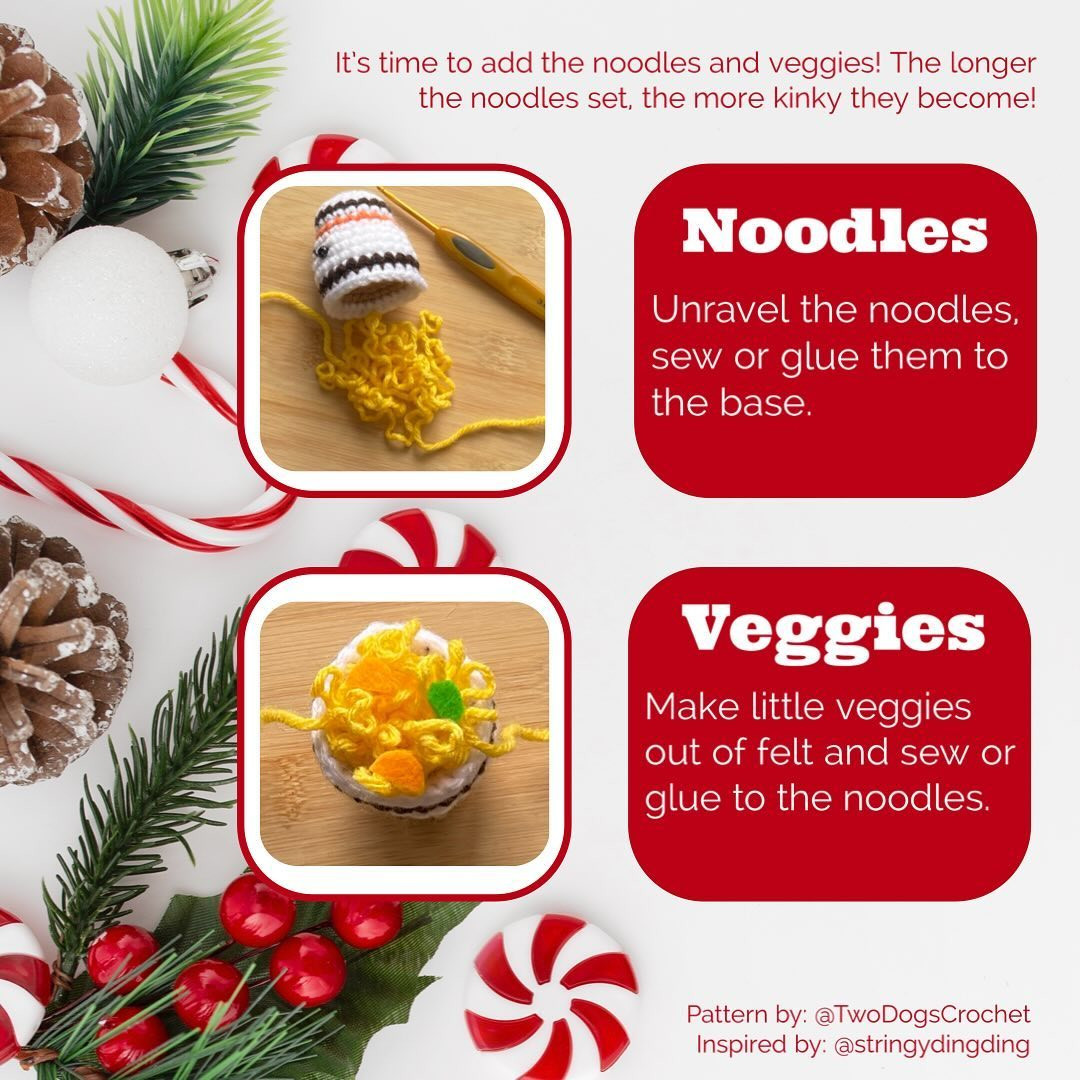 Free Crochet Pattern: Ramen Holiday Ornaments