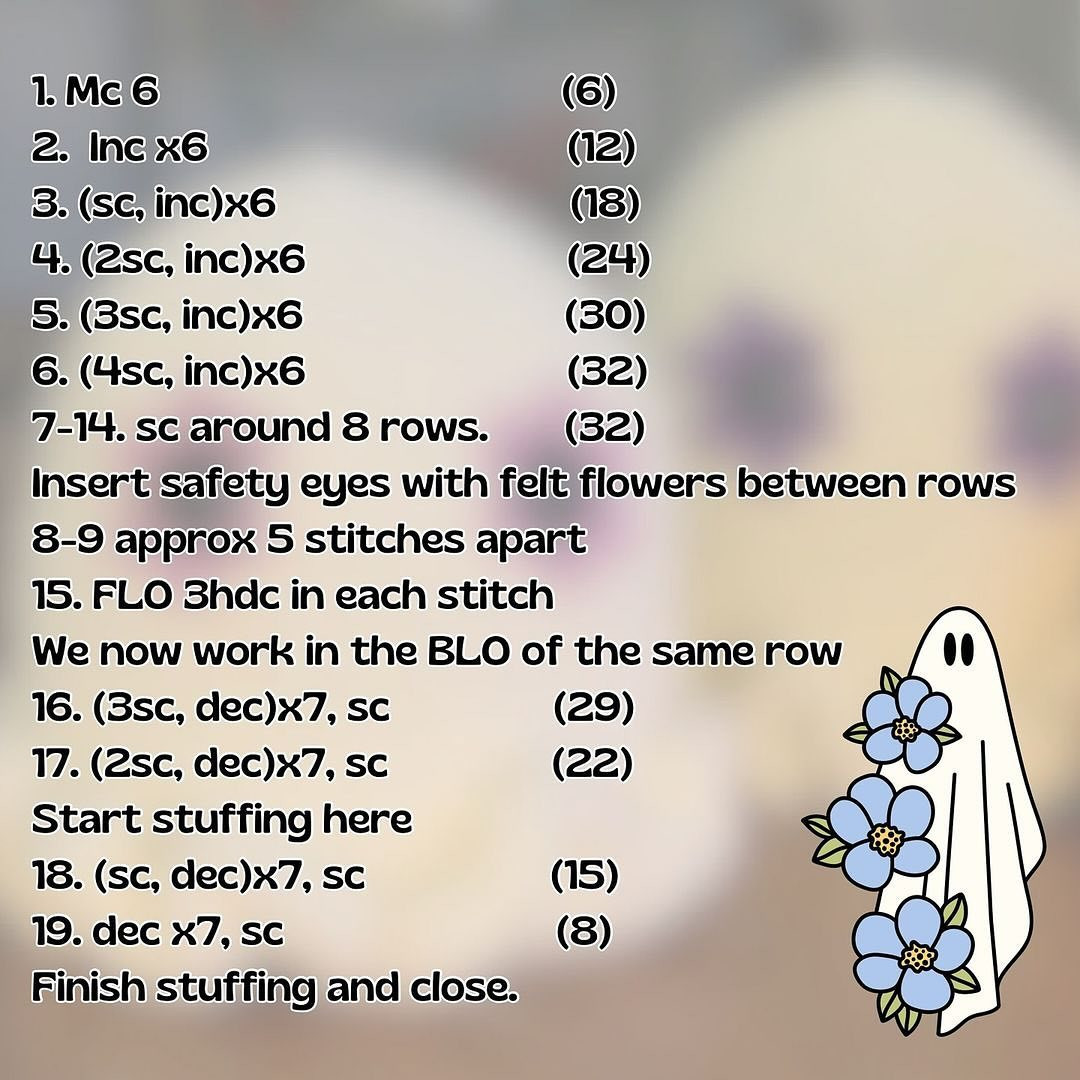 Free Crochet Pattern: Retro Flower Ghostie