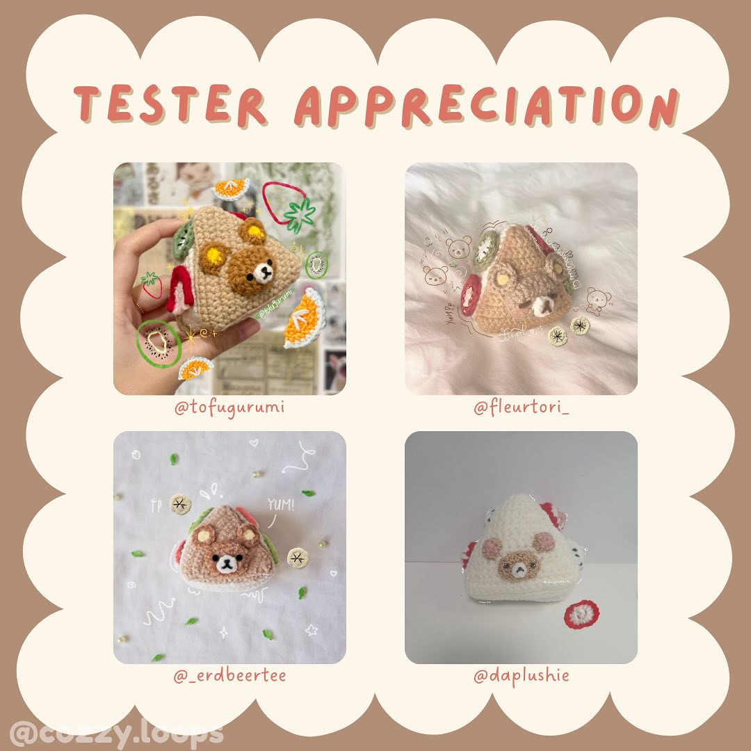 Free Crochet Pattern: Rilakkuma Sando Plus 6 Fruits