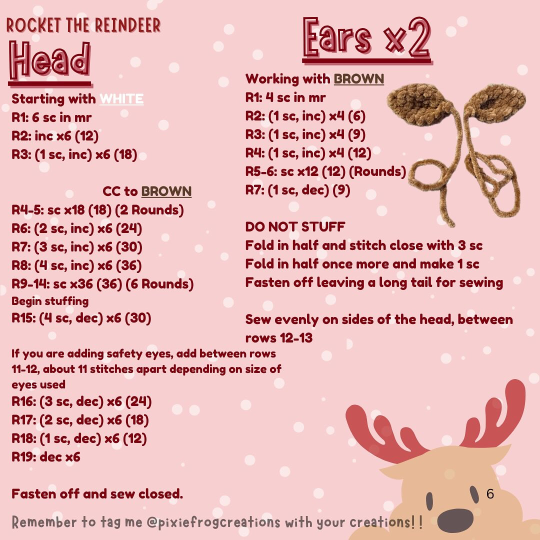 Free Crochet Pattern: Rocket the Reindeer