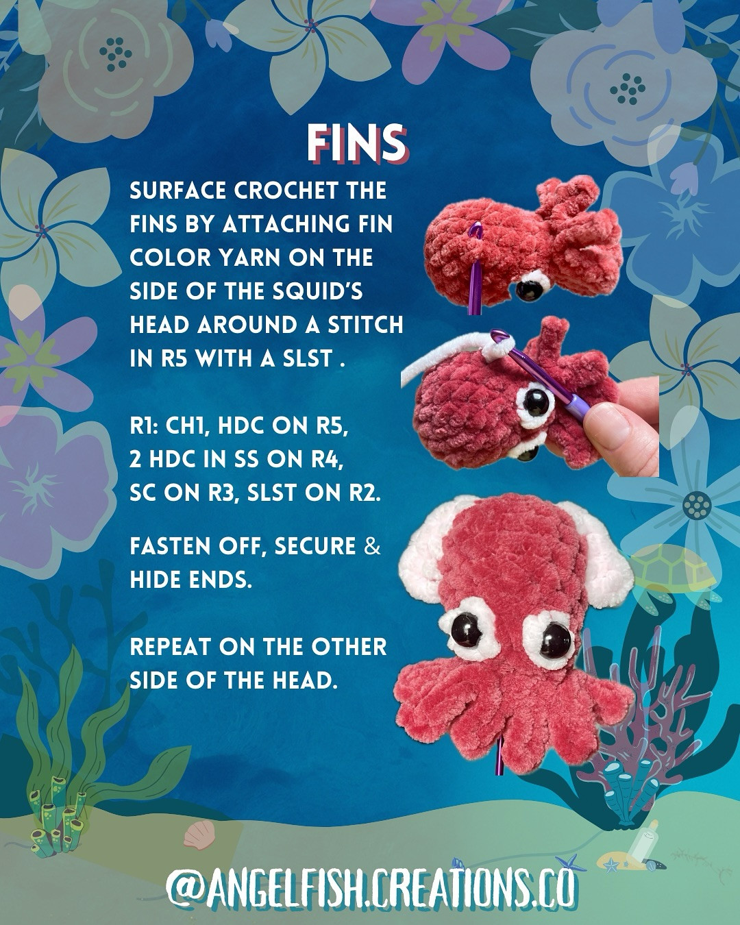 Free Crochet Pattern: Ruby the Hummingbird Bobtail Squid