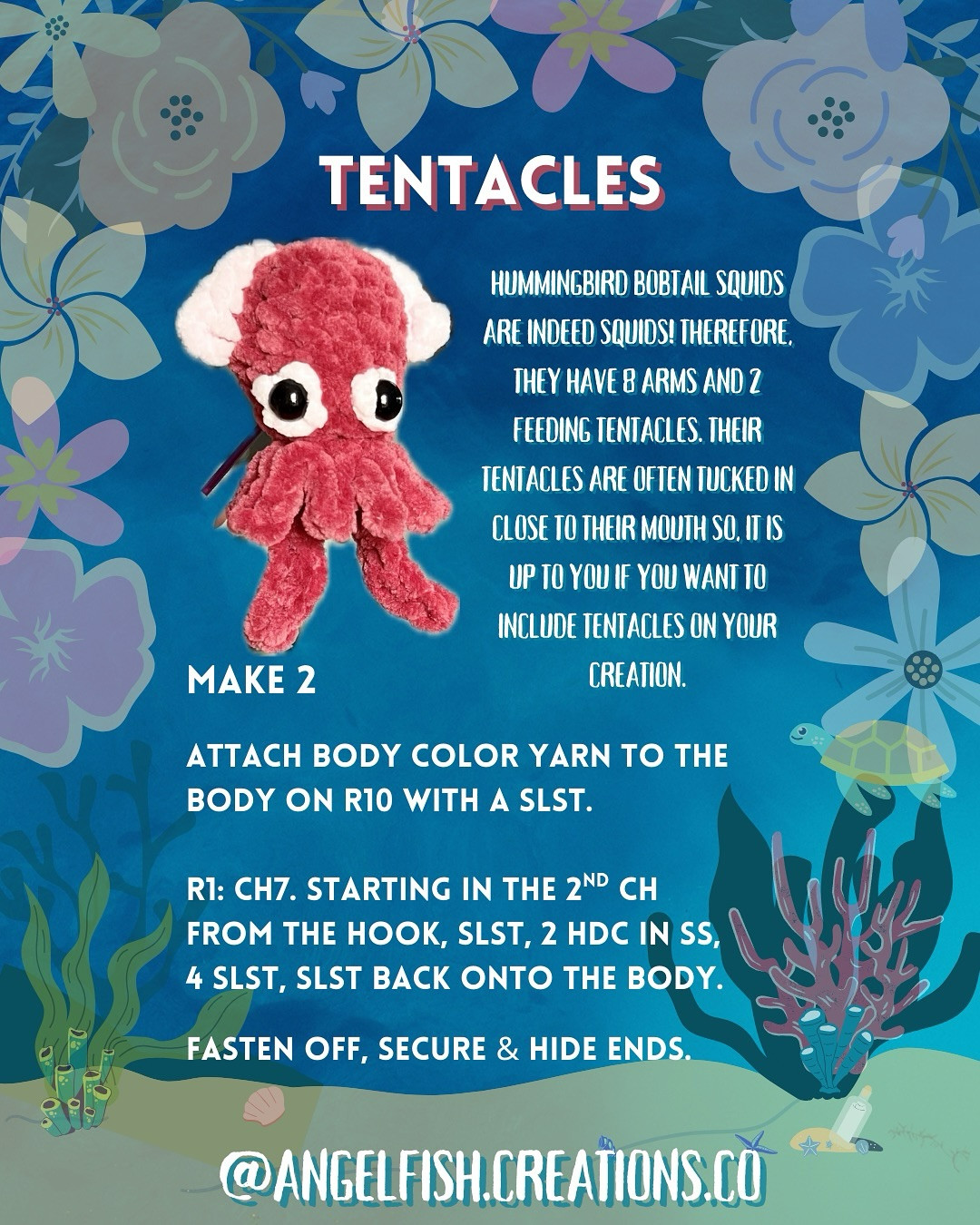 Free Crochet Pattern: Ruby the Hummingbird Bobtail Squid