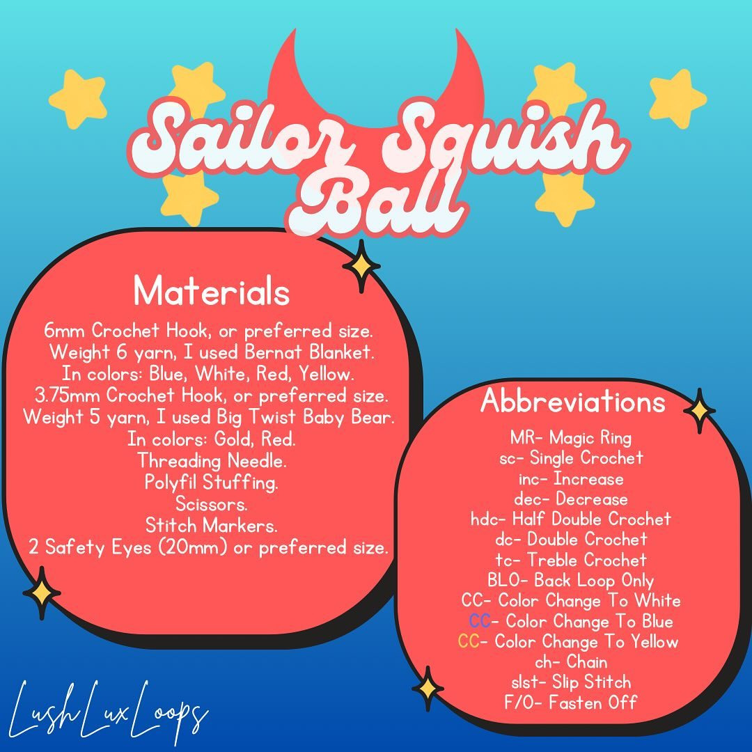 Free Crochet Pattern: Sailor Squish Ball