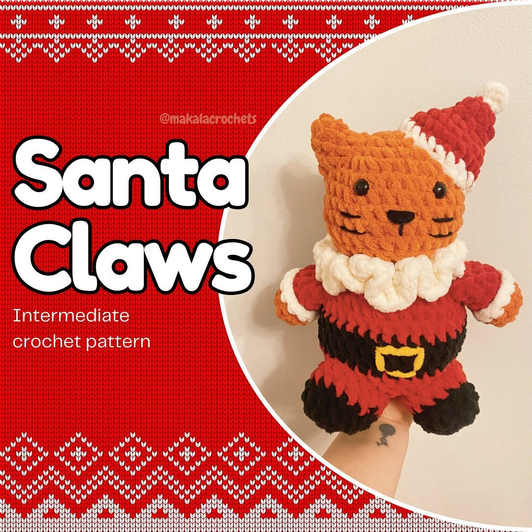 Free Crochet Pattern: Santa Cat Amigurumi