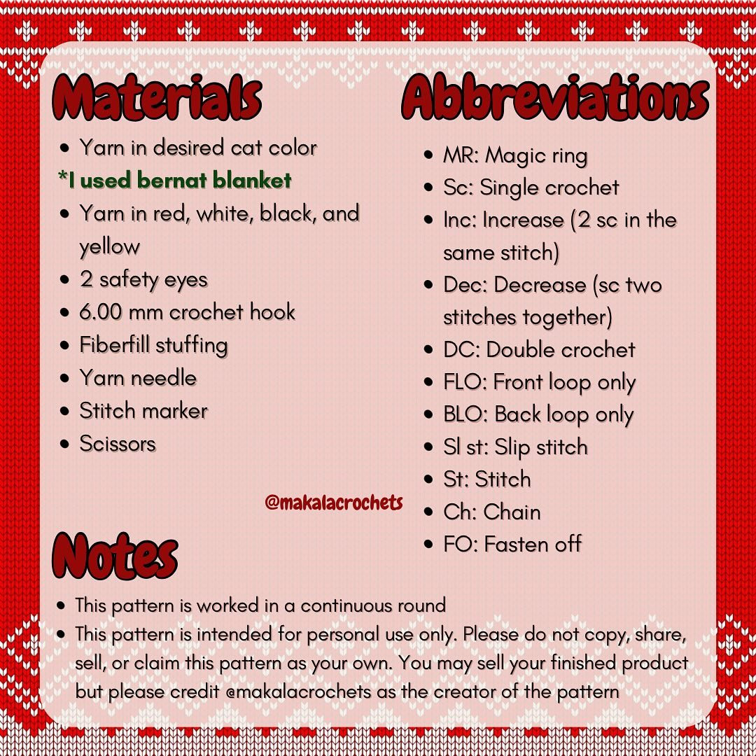 Free Crochet Pattern: Santa Cat Amigurumi
