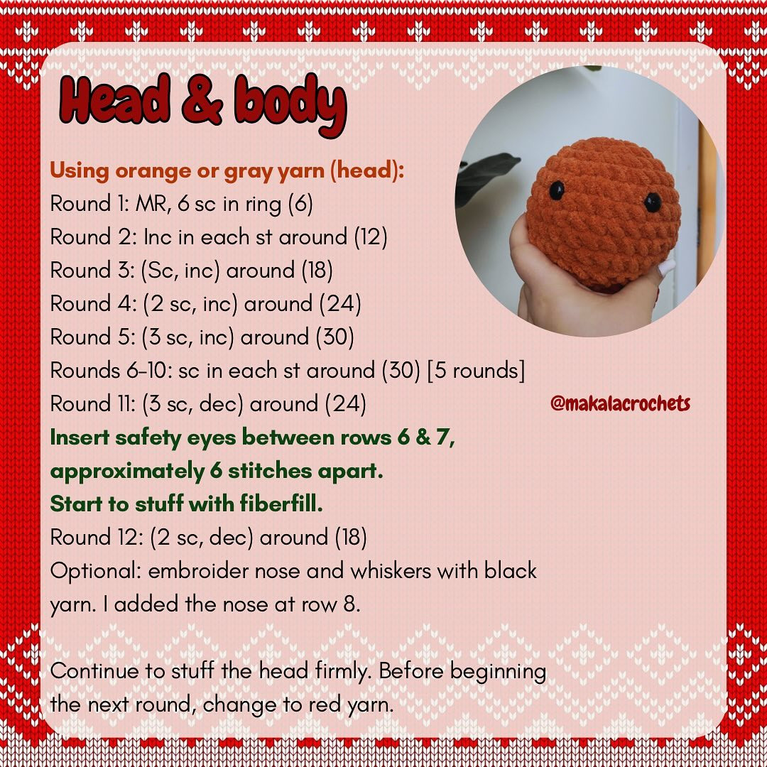 Free Crochet Pattern: Santa Cat Amigurumi