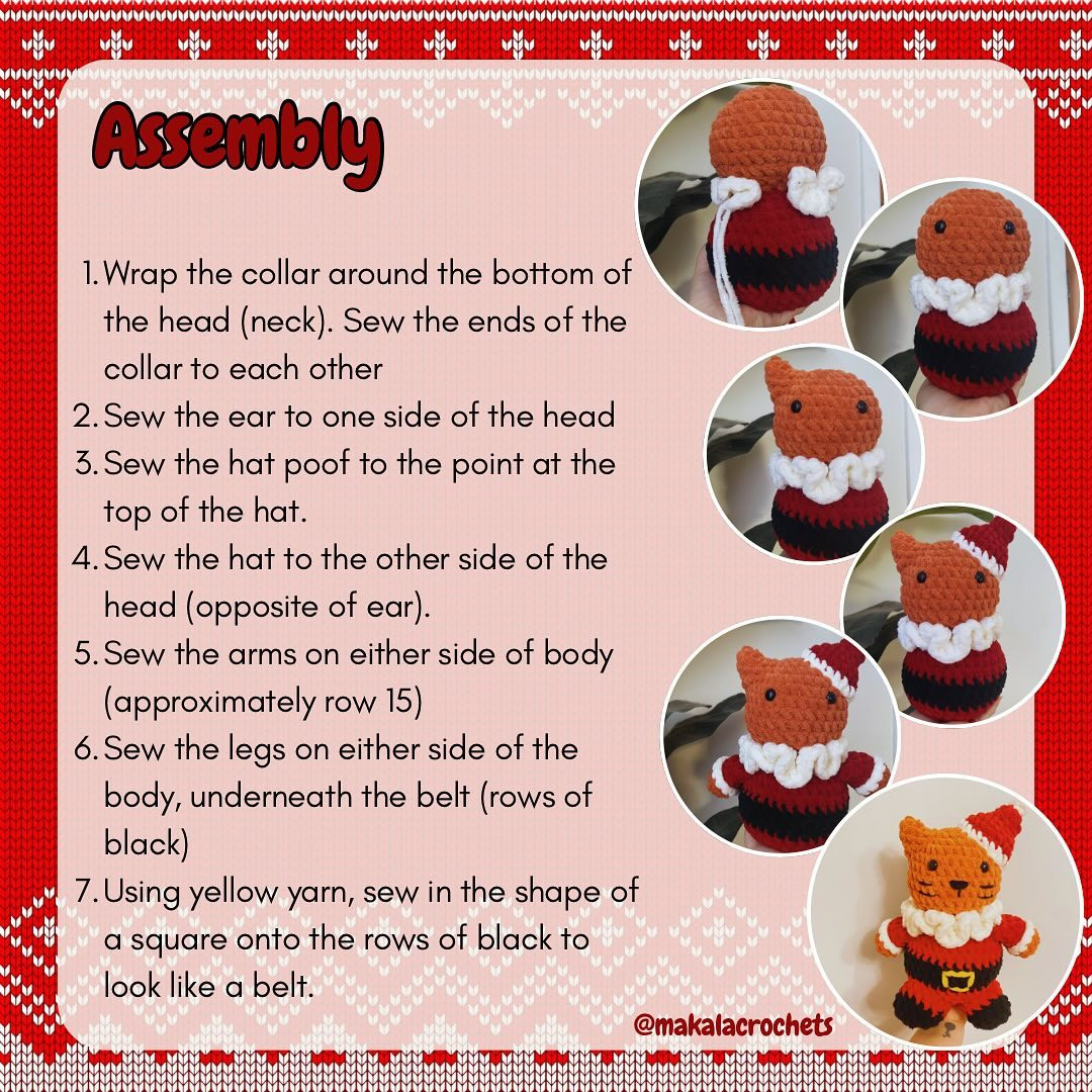 Free Crochet Pattern: Santa Cat Amigurumi