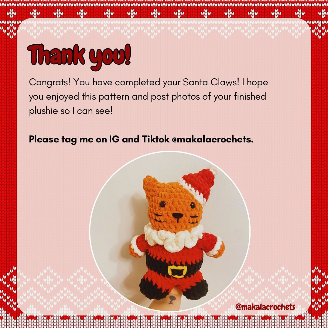 Free Crochet Pattern: Santa Cat Amigurumi