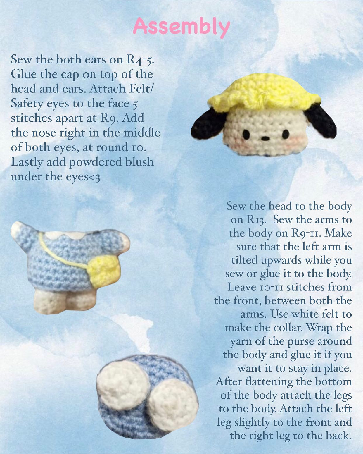 Free Crochet Pattern: School Pochacco Amigurumi