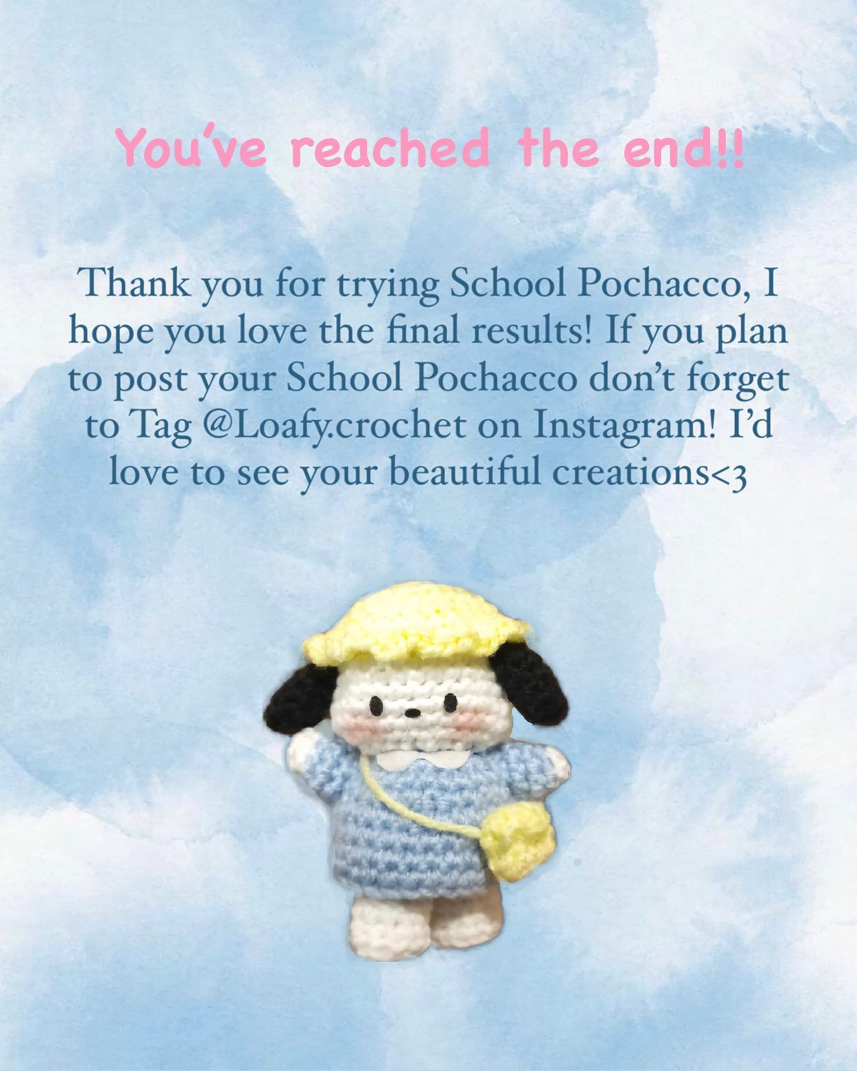 Free Crochet Pattern: School Pochacco Amigurumi