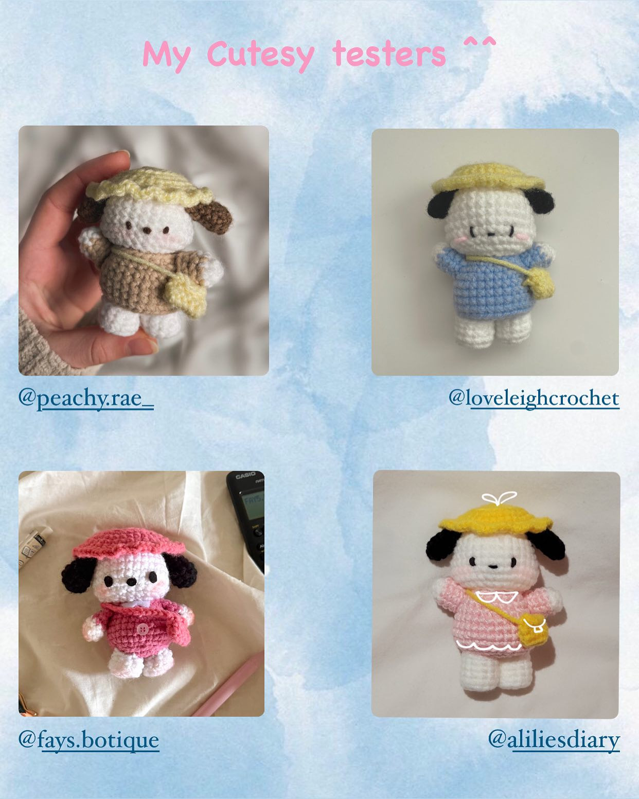 Free Crochet Pattern: School Pochacco Amigurumi
