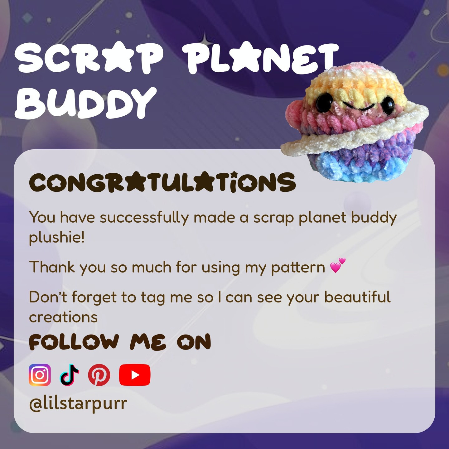 Free Crochet Pattern: Scrap Planet Buddy