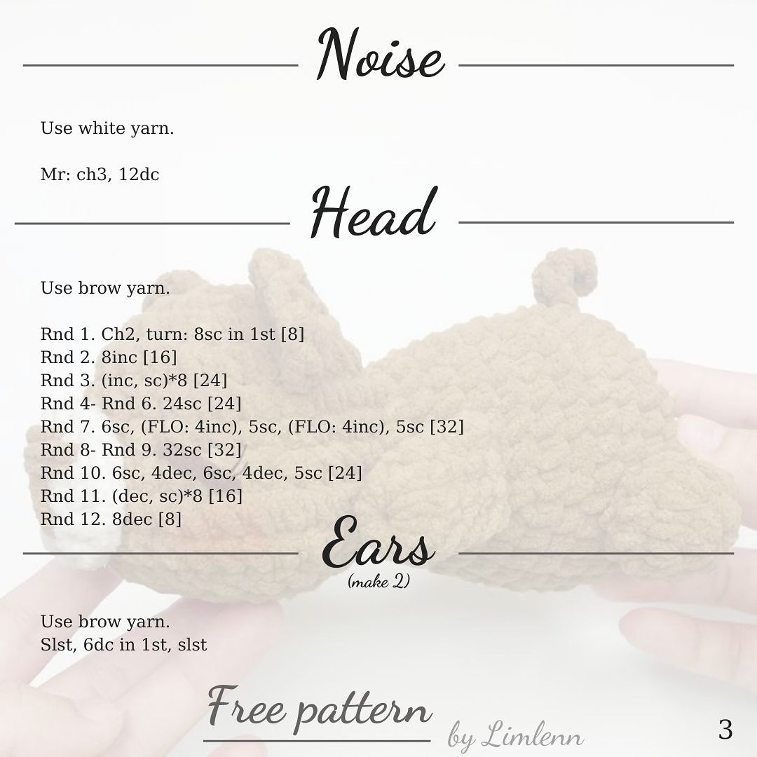 Free Crochet Pattern: Sleeping Bear Tutorial