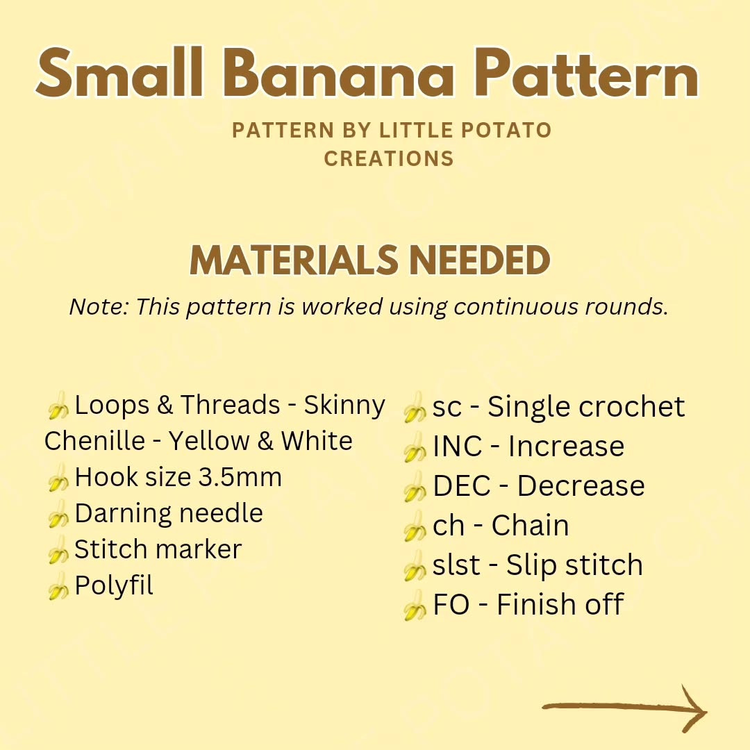 Free Crochet Pattern: Small Banana for Cheeky Monkey Toy