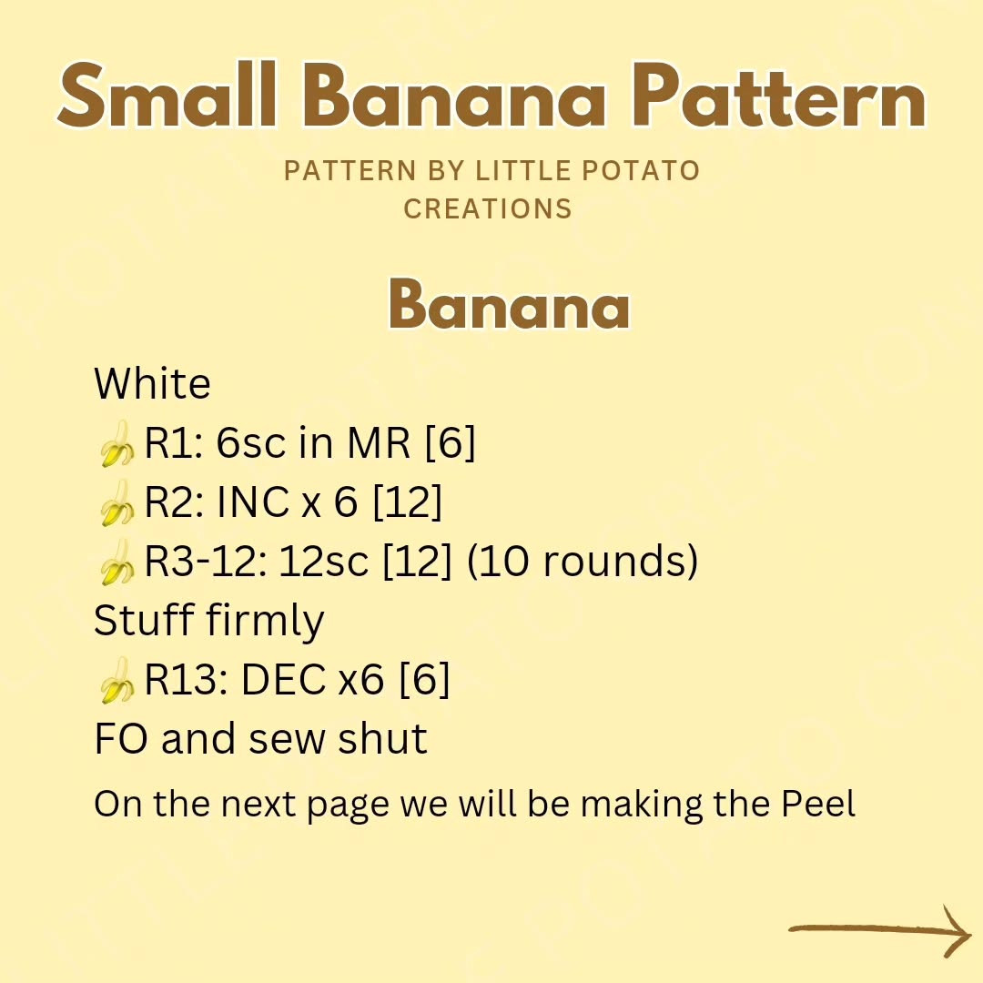 Free Crochet Pattern: Small Banana for Cheeky Monkey Toy