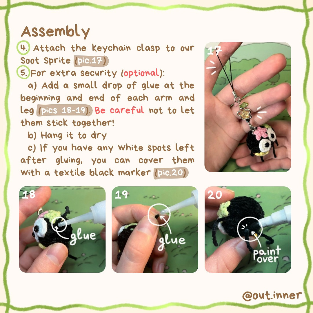 Free Crochet Pattern: Soot Sprite Keychains