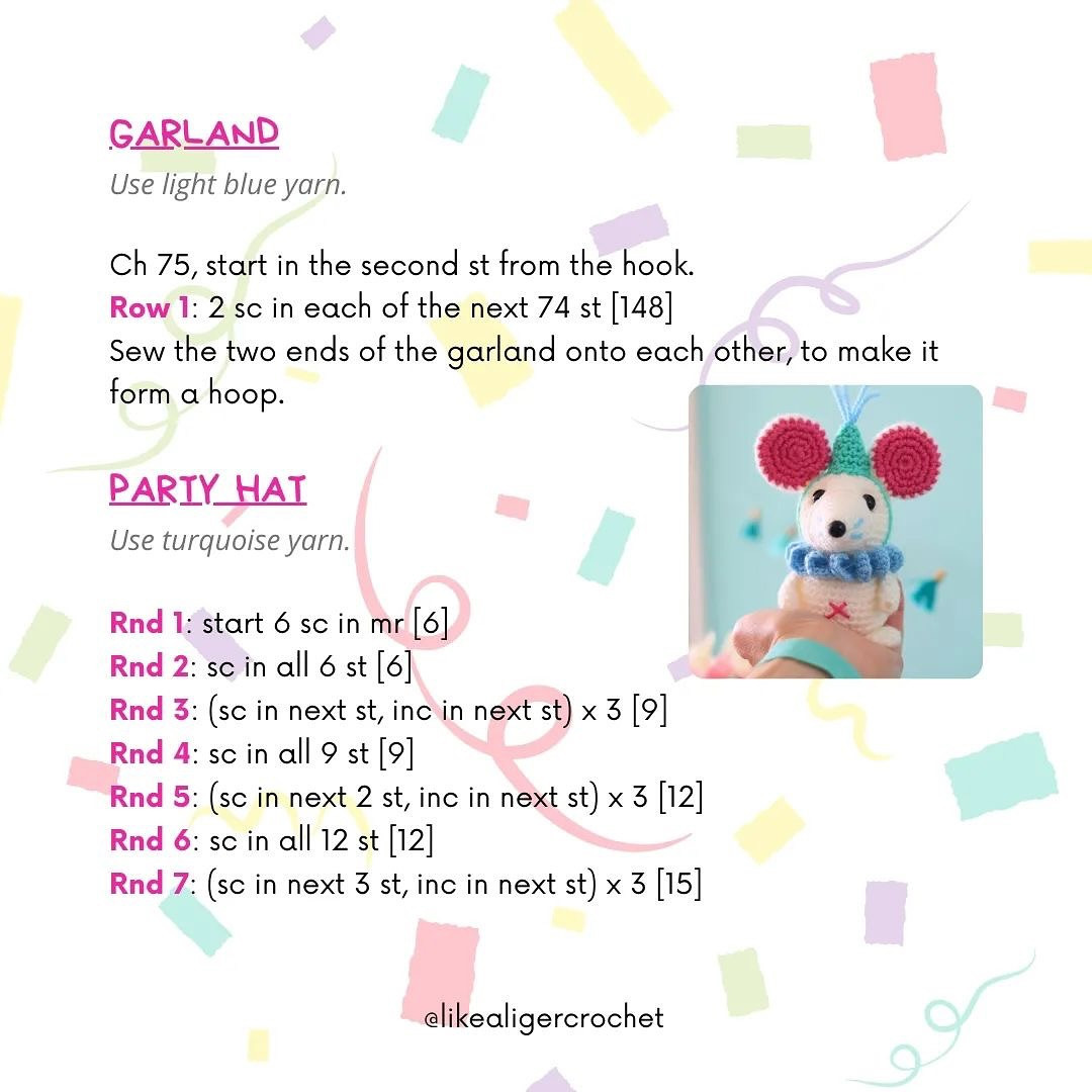 Free Crochet Pattern: Sophie the Party Mouse