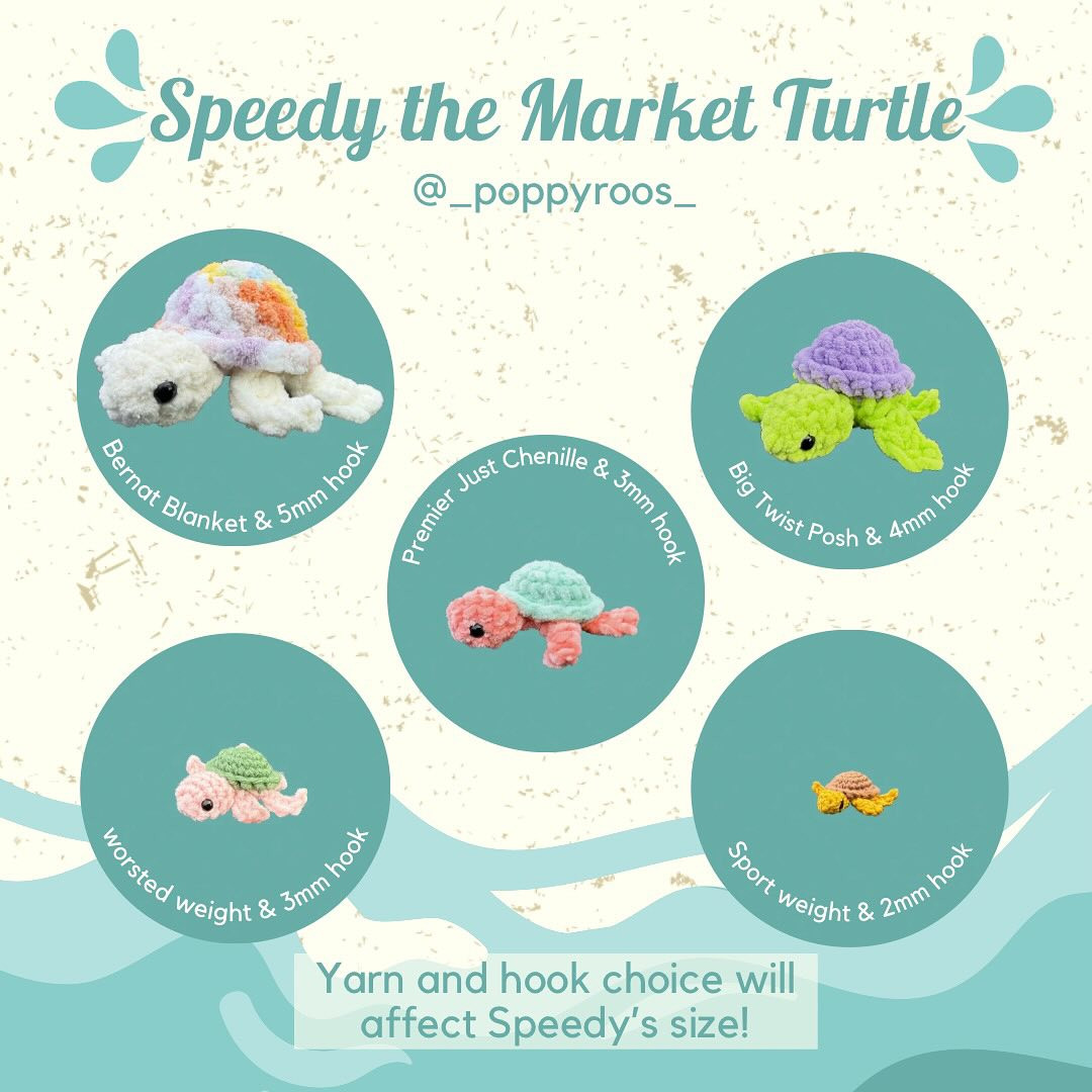Free Crochet Pattern: Speedy Market Turtle (20-45 Minutes!)