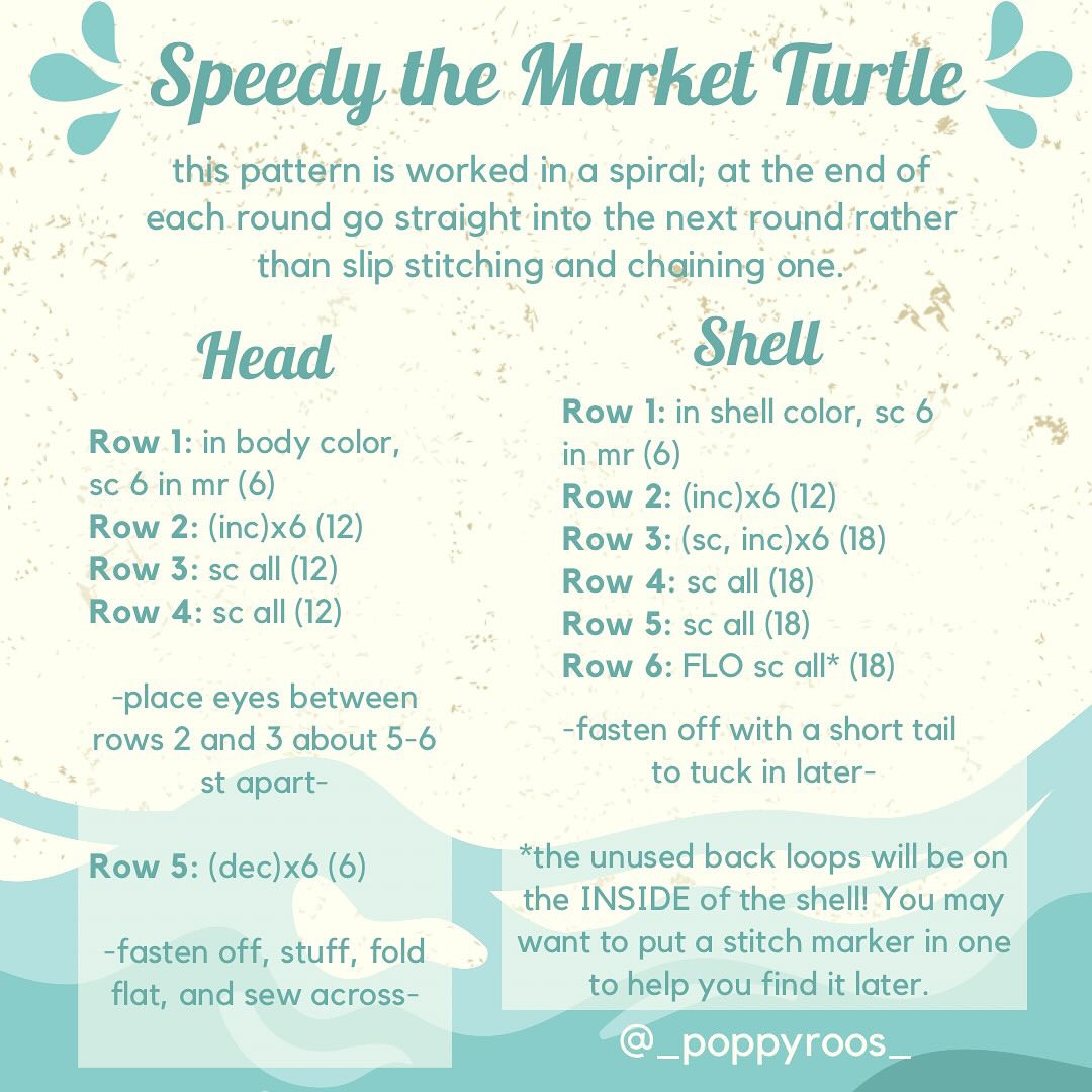 Free Crochet Pattern: Speedy Market Turtle (20-45 Minutes!)
