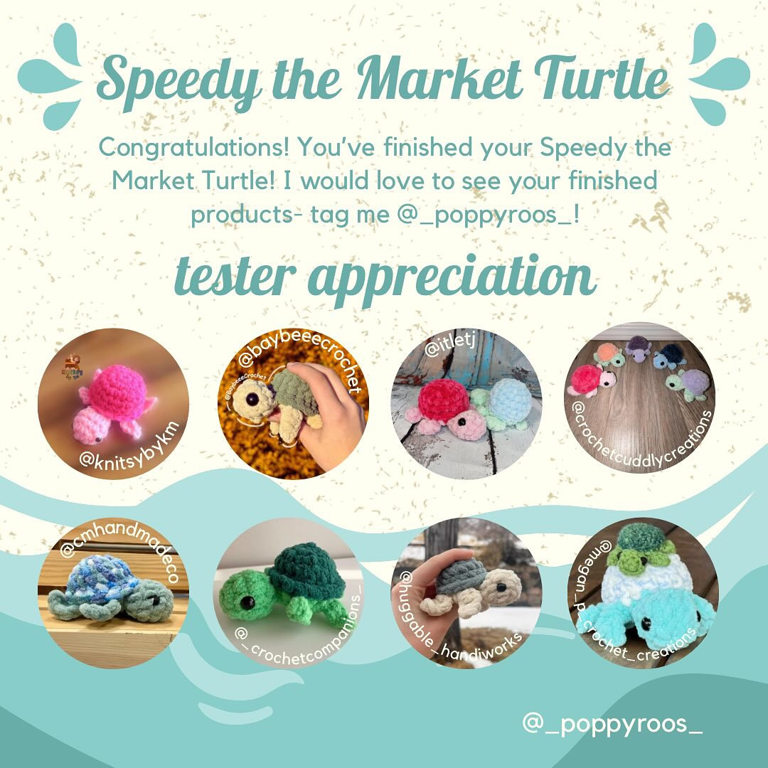 Free Crochet Pattern: Speedy Market Turtle (20-45 Minutes!)