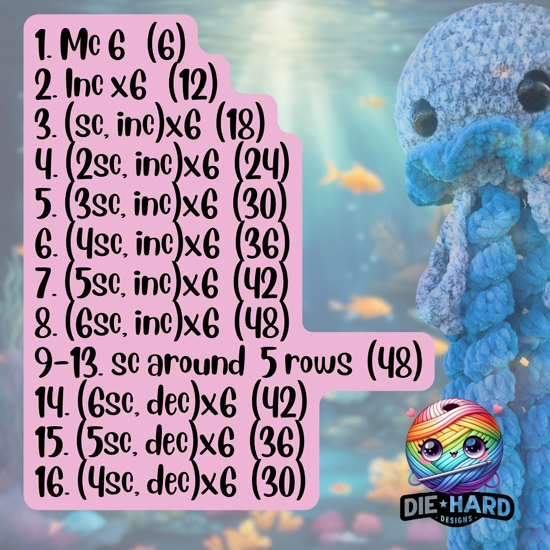 Free Crochet Pattern: Squishy Hanging Jellyfish