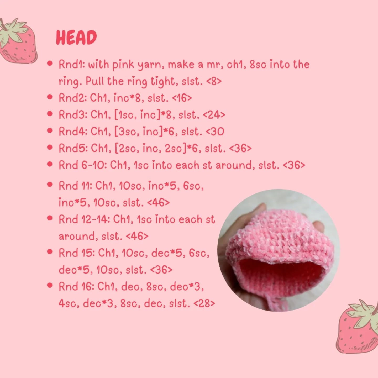 Free Crochet Pattern: Strawberry Axolotl Amigurumi