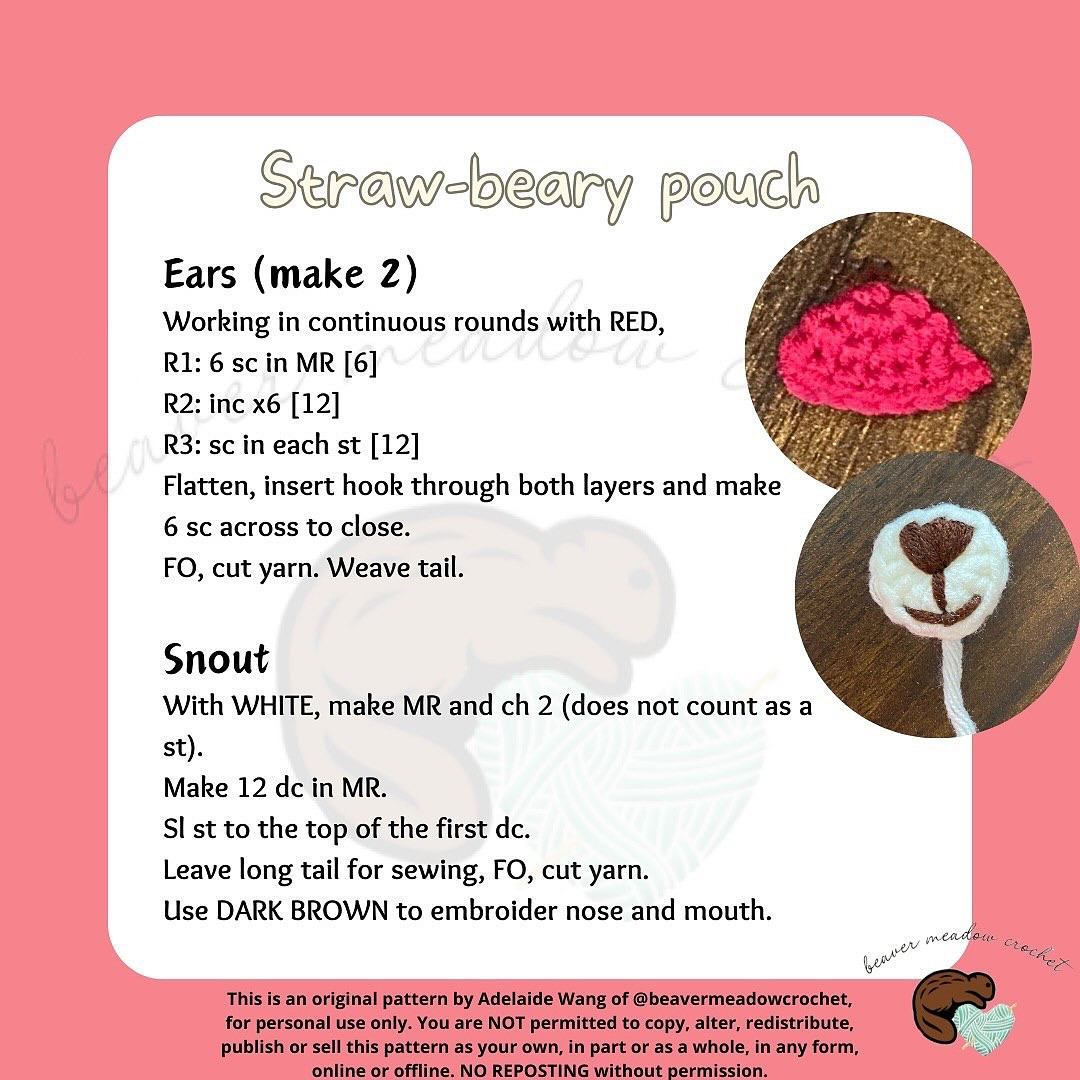 Free Crochet Pattern: Strawberry Bear Pouch